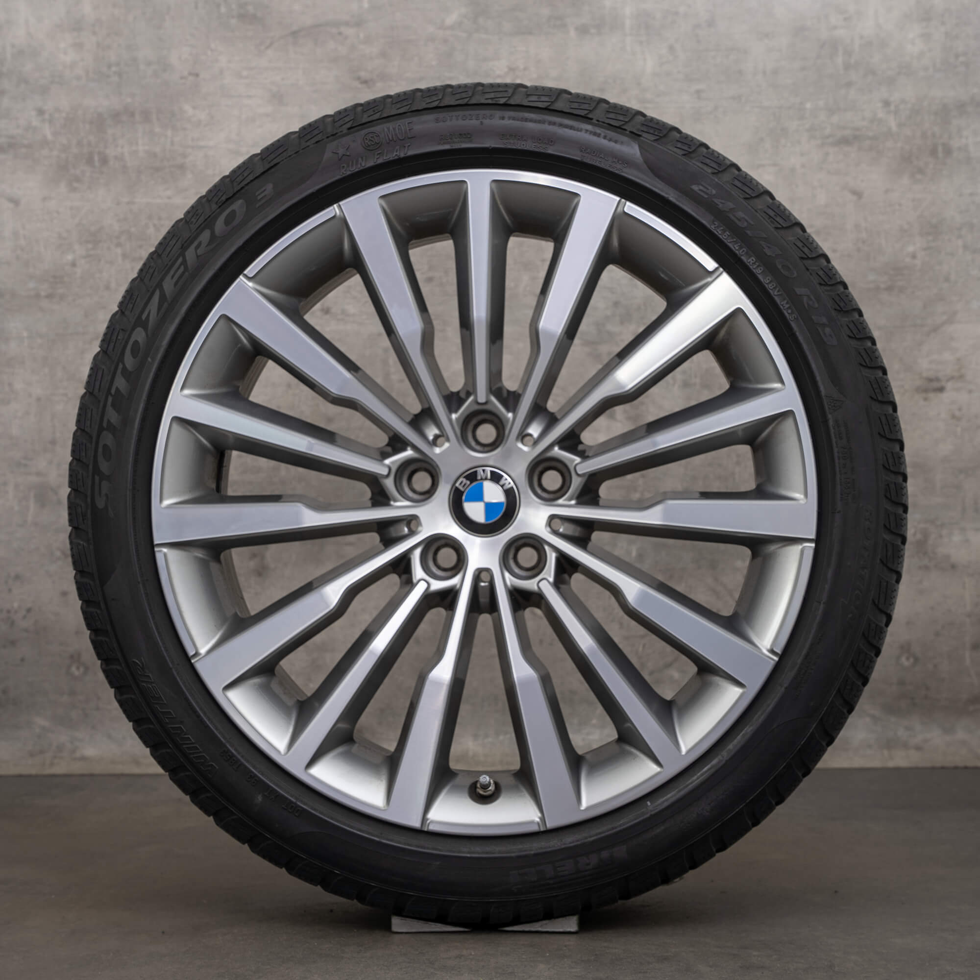 Originale BMW 8-serie vinterhjul 19 tommer G14 G15 G16 fælge styling 731 6884206 6884207 jerngrå frontpolering