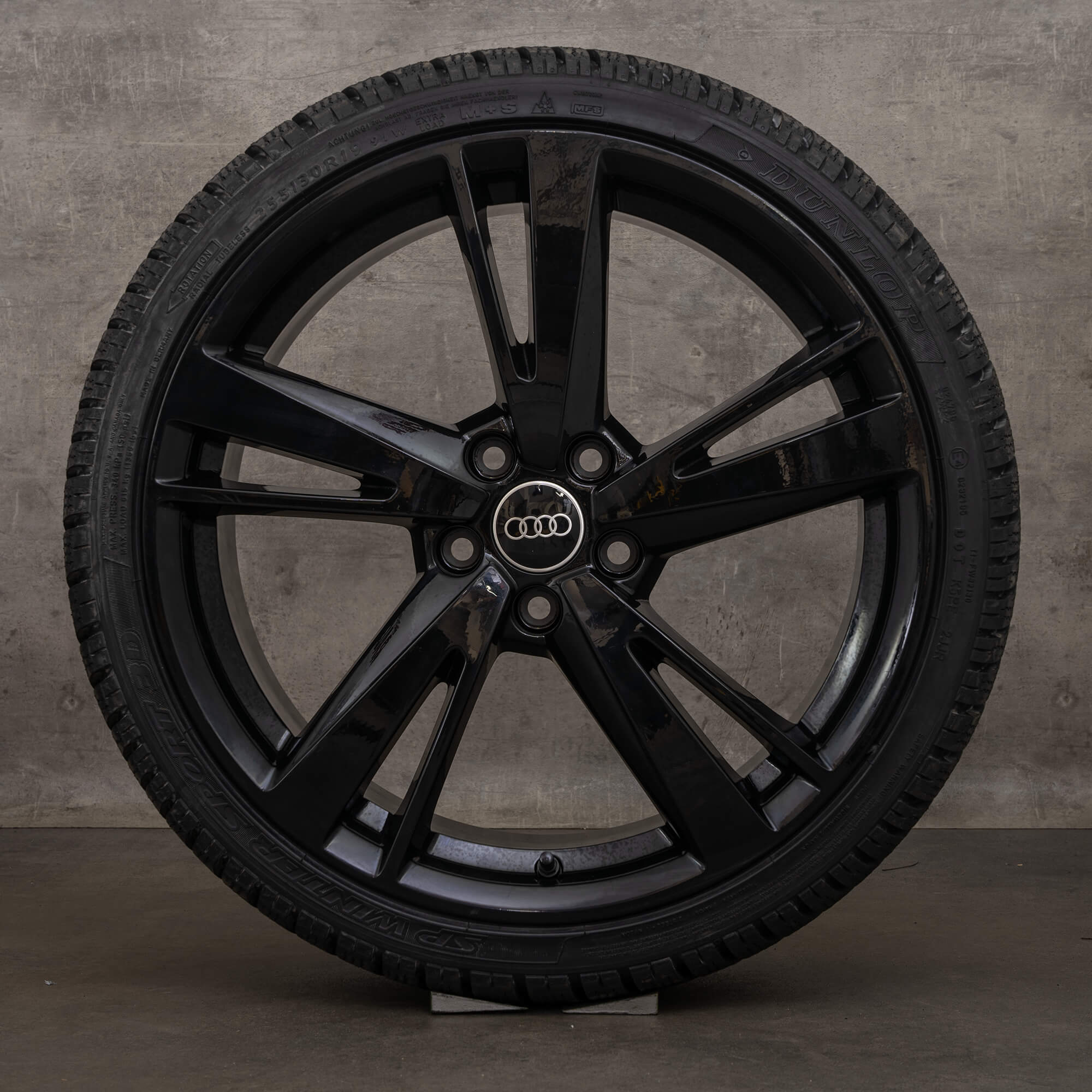 Originale Audi RS3 vinterhjul 19 tommer 8V fælge 8V0601025EM 8V0601025EJ sort højglans