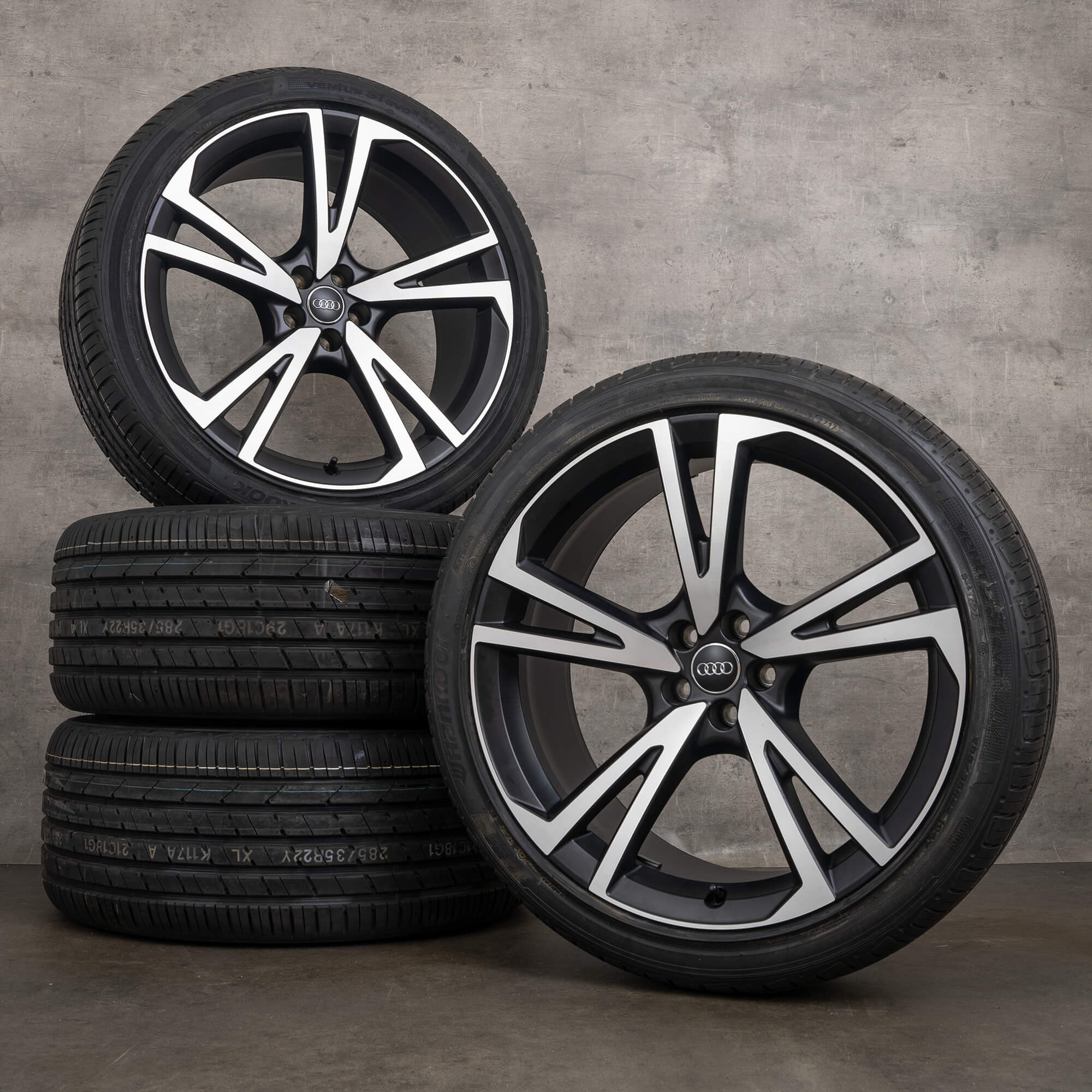 Oryginał Audi A8 S8 felgi 21 cali 4N D5 Flax koła letnie 4N0071491 czarny mat Polerowane NOWOŚĆ