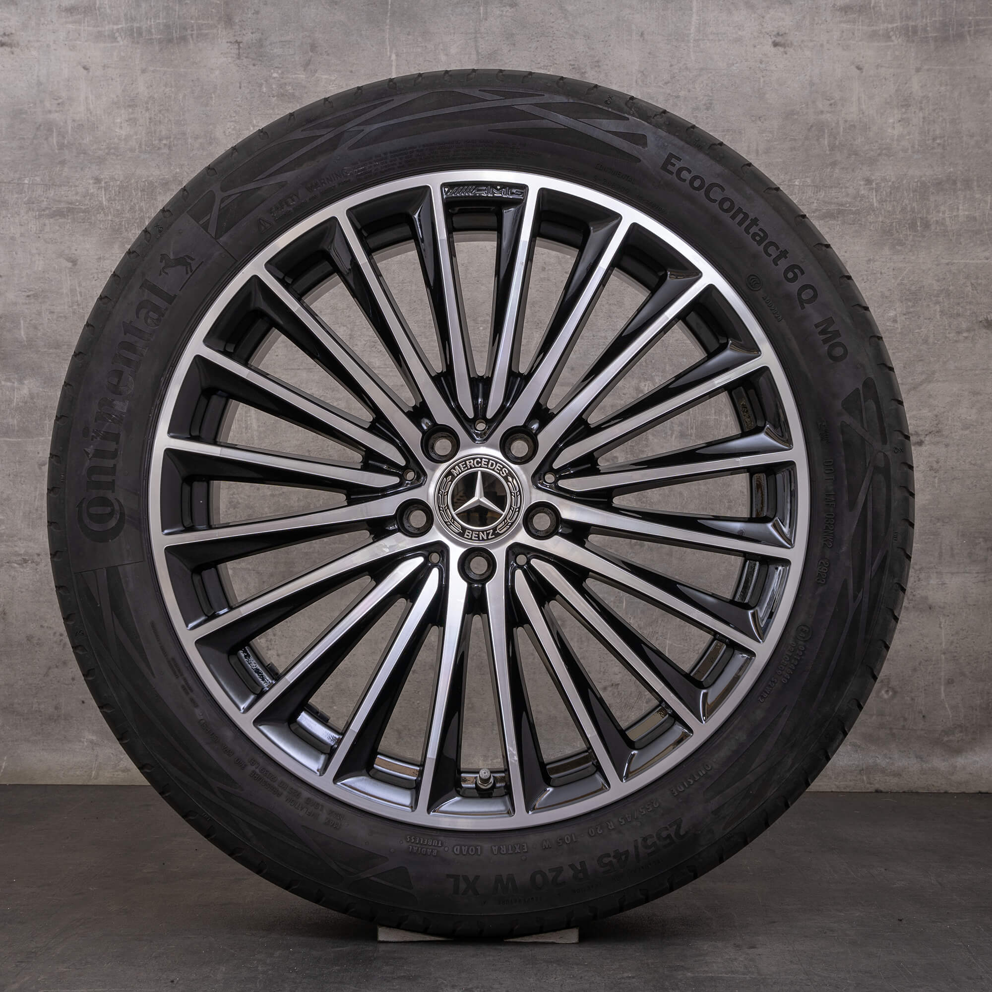 Orijinal Mercedes Benz GLC AMG jantlar 20 inç X254 C254 yaz jant lastik A2544010800 A2544010900 siyah parlak tornalı