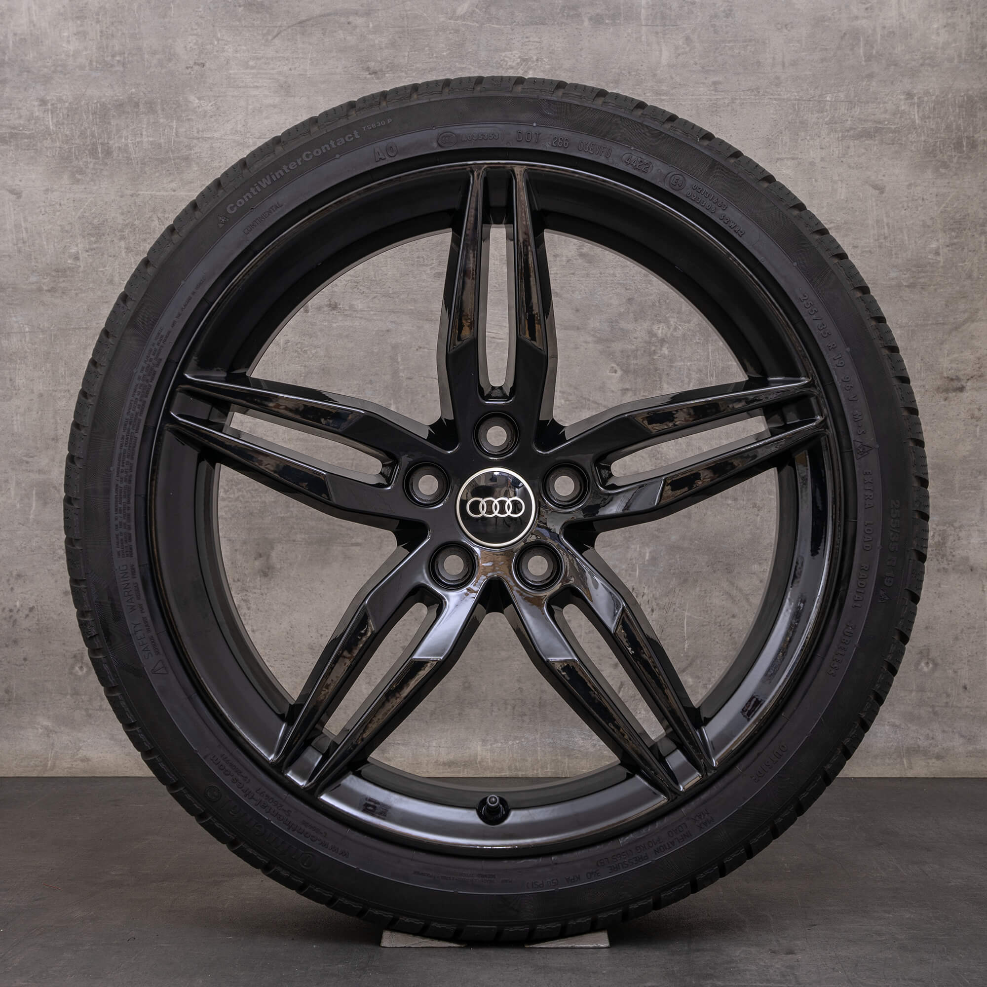 OEM Audi A5 S5 winter tires 19 inch 8W B9 F5 rims 8W0601025AM black glossy