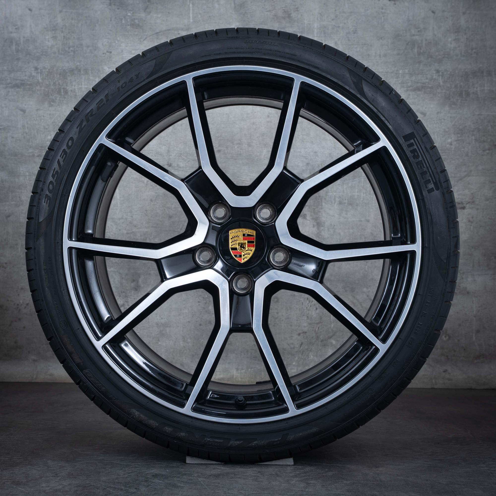 Original Porsche Taycan 9J1 I II Felgen 21 Zoll Sommerräder 9J1073663MM RS Spyder schwarz glanzgedreht