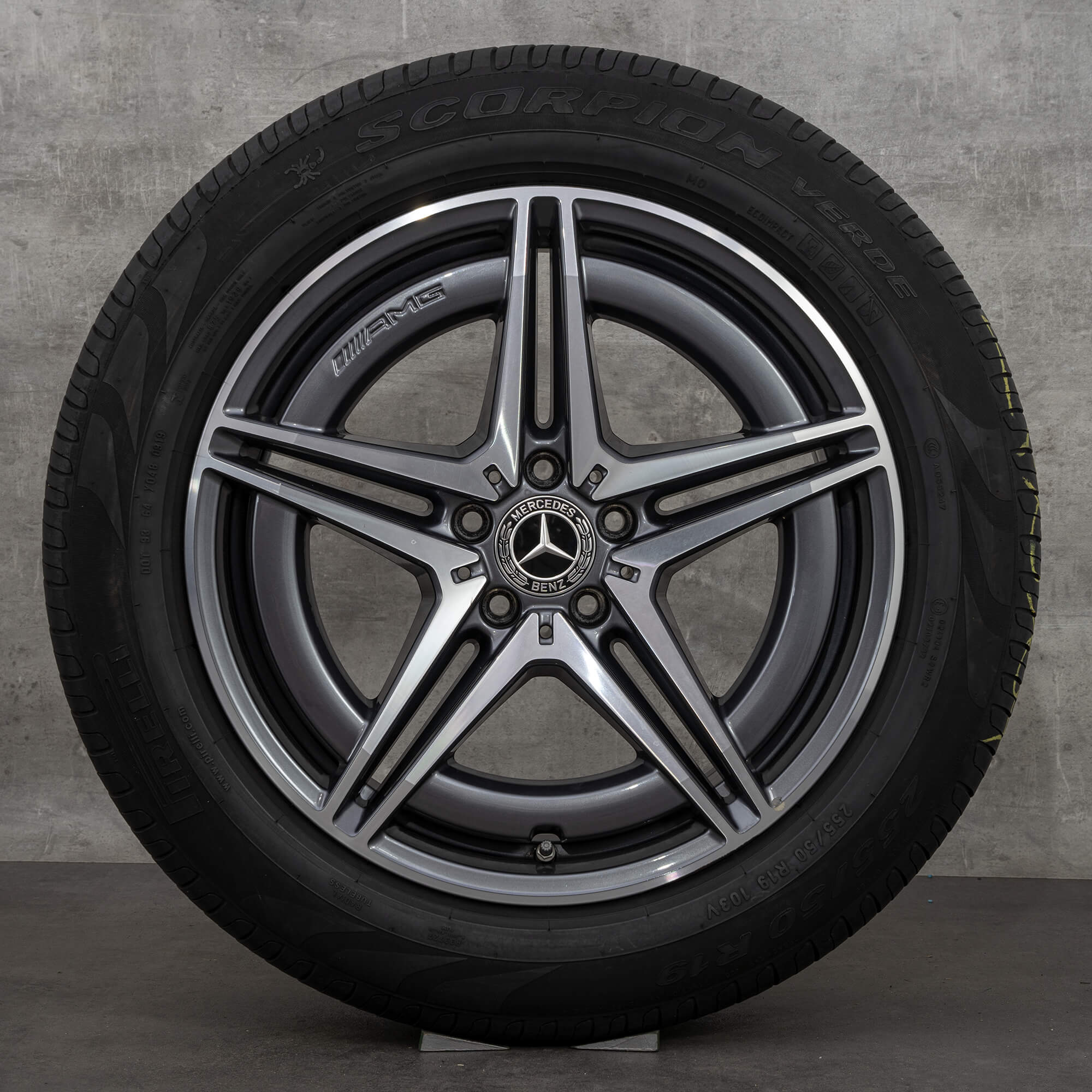 Oryginał Mercedes Benz EQC AMG felgi 19 cali N293 koła letnie A2934011400 A2934010700 himalaya szary polerowane NOWOŚĆ