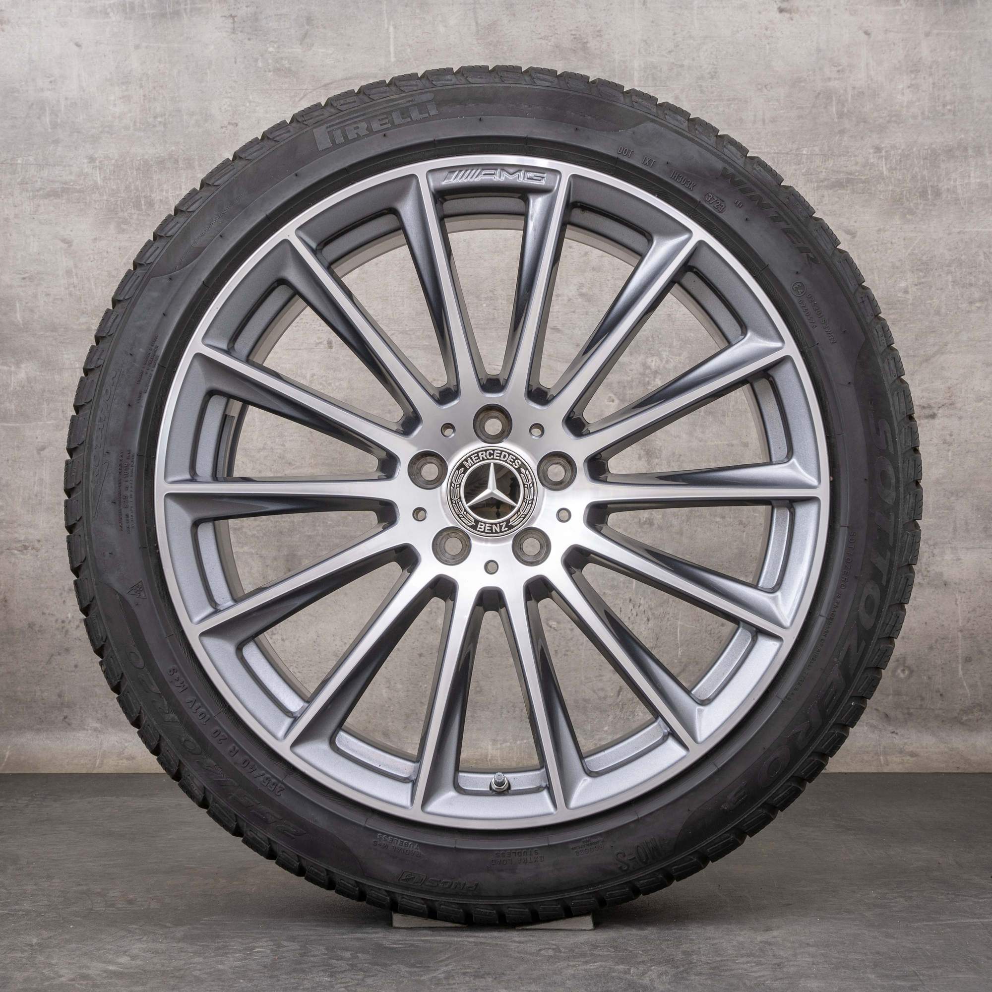 Alkuperäiset Mercedes Benz S-sarjan AMG talvirenkaat 20 tuuman W223 V223 vanteet A2234011500 himalajanharmaa kiillotettu