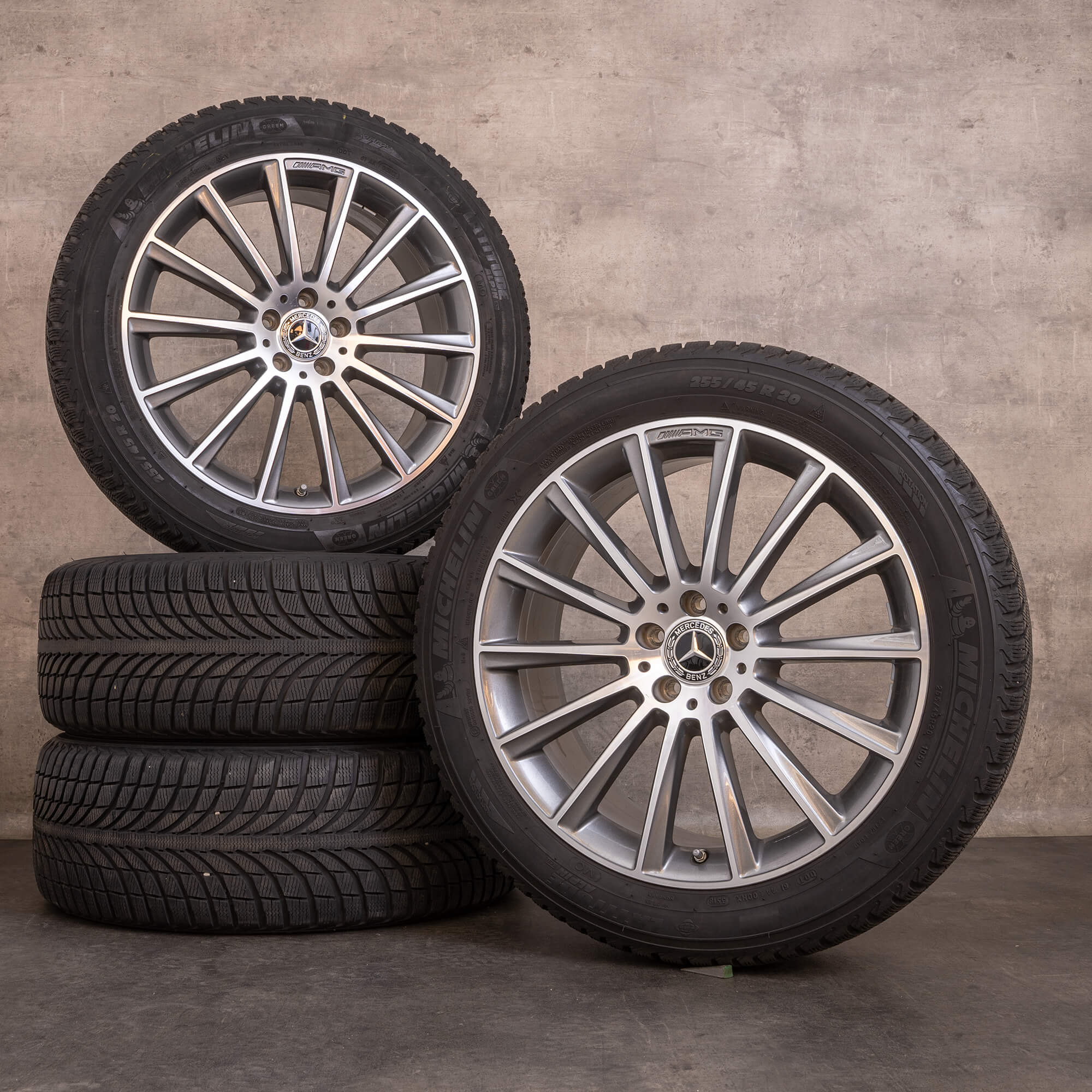 Alkuperäiset Mercedes Benz GLC AMG talvirenkaat 20 tuuman X253 C253 vanteet A2534011900 himalajanharmaa kiillotettu