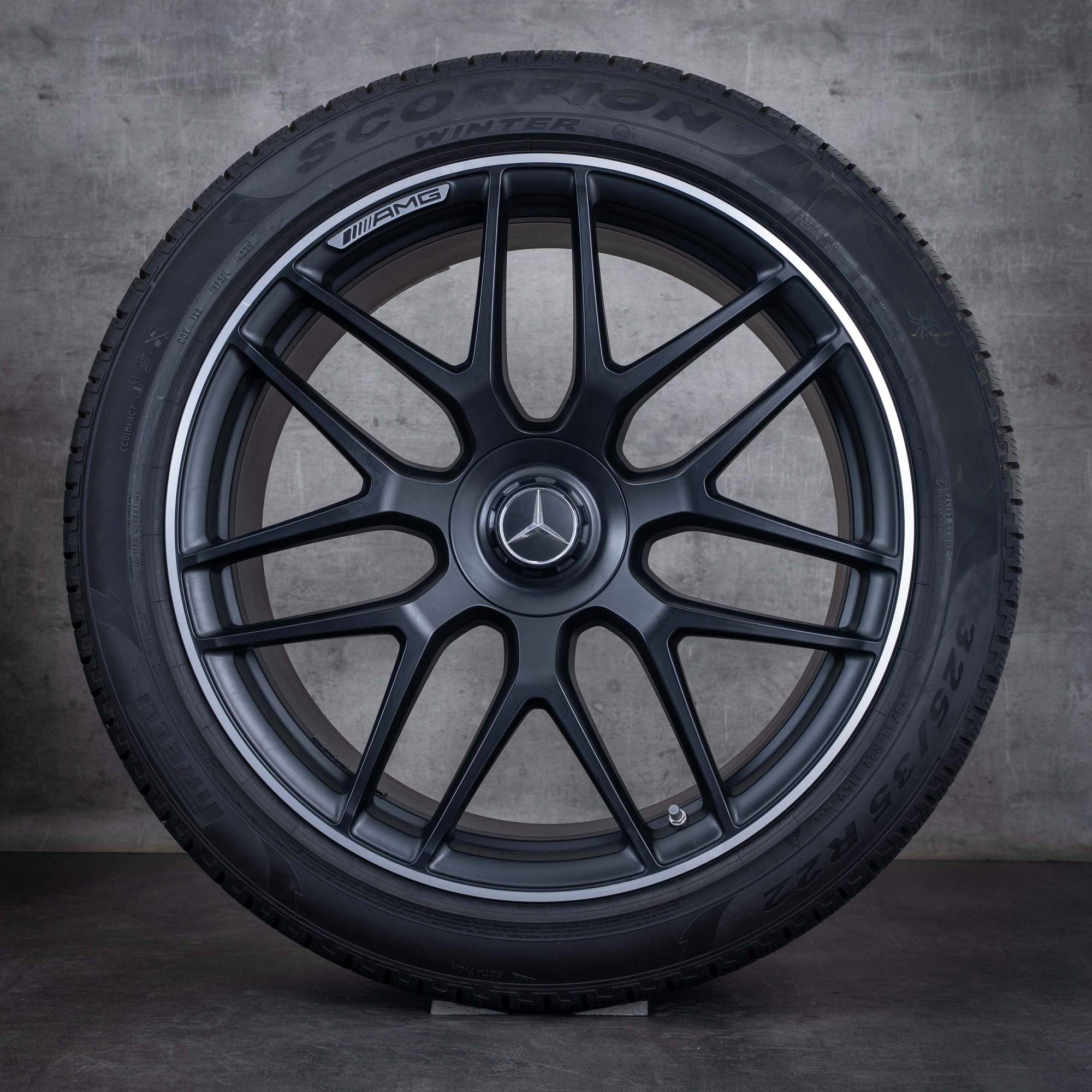 Oryginalne koła zimowe Mercedes Benz GLE AMG 22 cale V167 Felgi A1674015601 A1674015701 czarny mat Polerowane