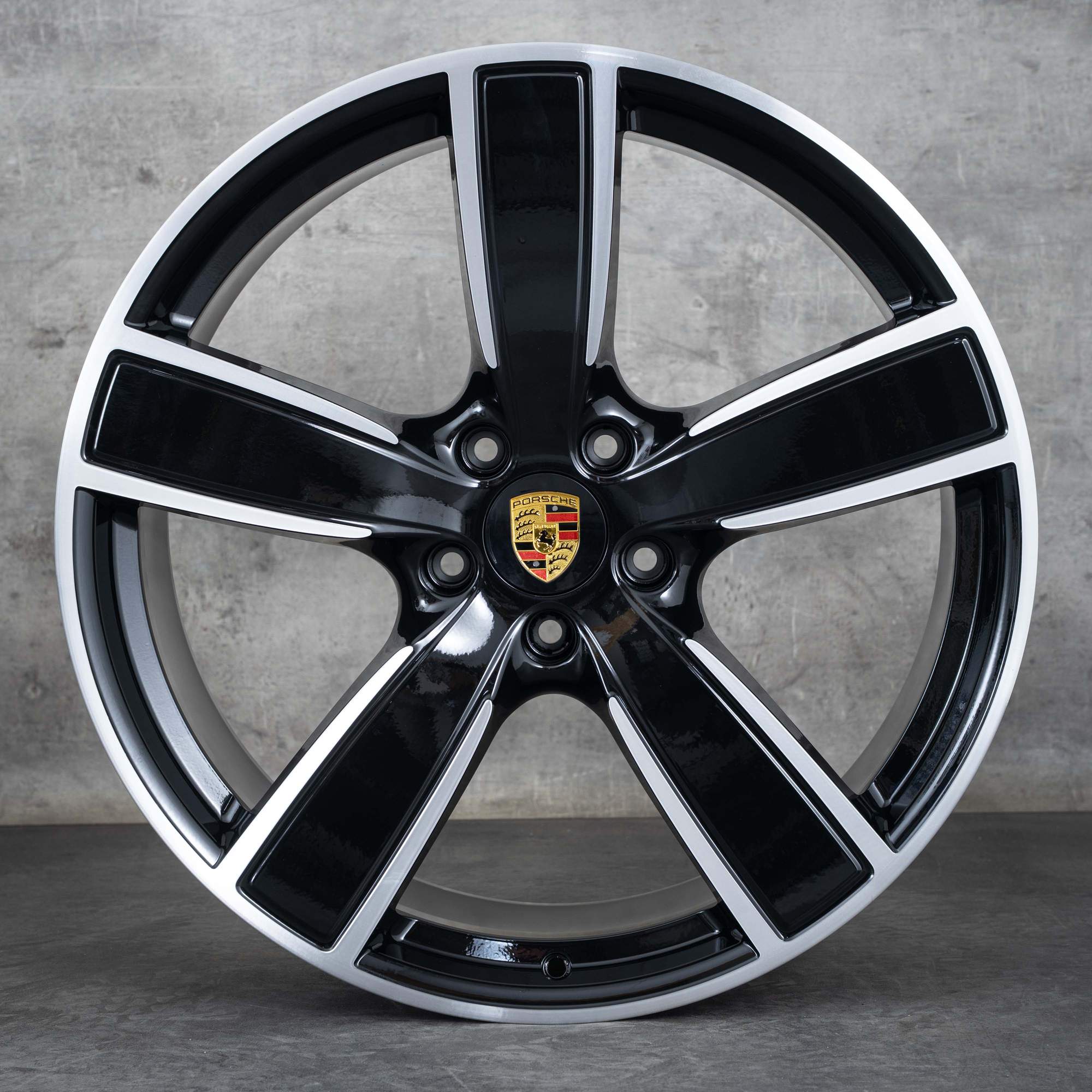 Oryginalne felgi Porsche Cayenne Coupe 9YA 22 cale letnie koła 9Y0601025AP 9Y3601025T czarne polerowane NOWE