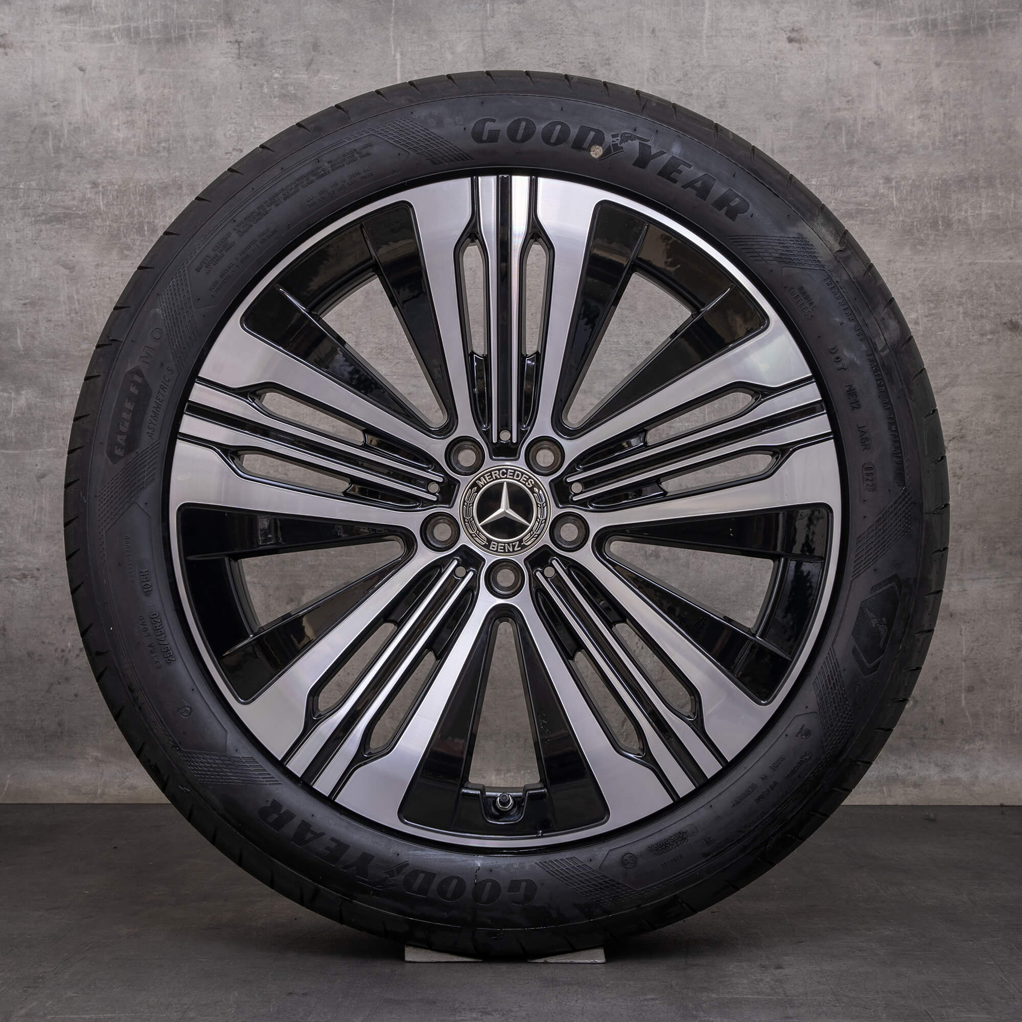 Mercedes Benz EQS jantes 20 polegadas V297 verão A2974010700 preto brilhante torneado