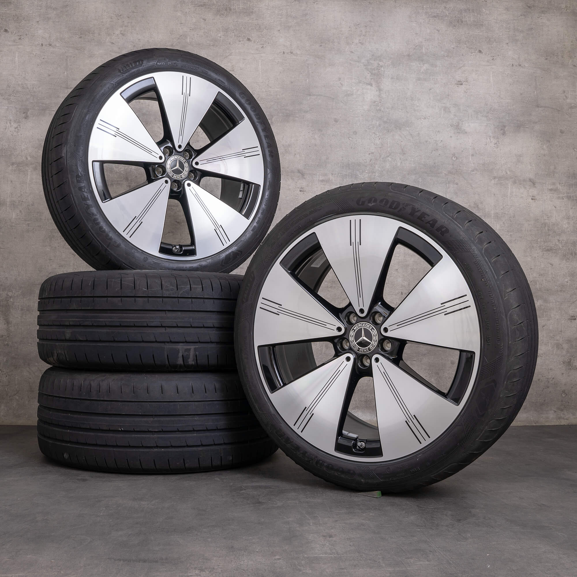Llantas originales Mercedes Benz EQS de 21 pulgadas V297 llantas verano A2974011100 negro brillante torneado