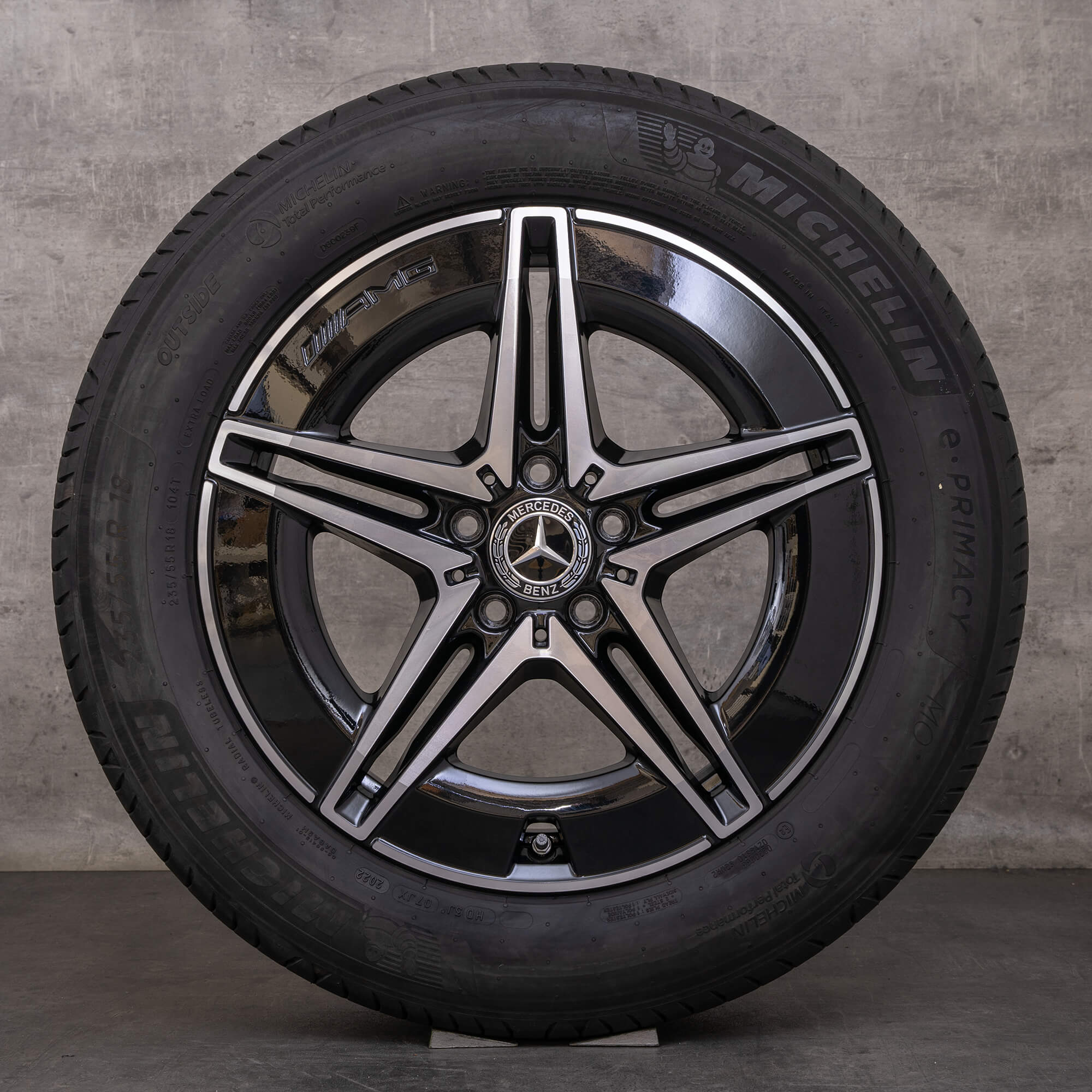 Llantas originales Mercedes Benz EQA EQB AMG 18 pulgadas H243 X243 ruedas de verano A2434011700 negro brillante torneado