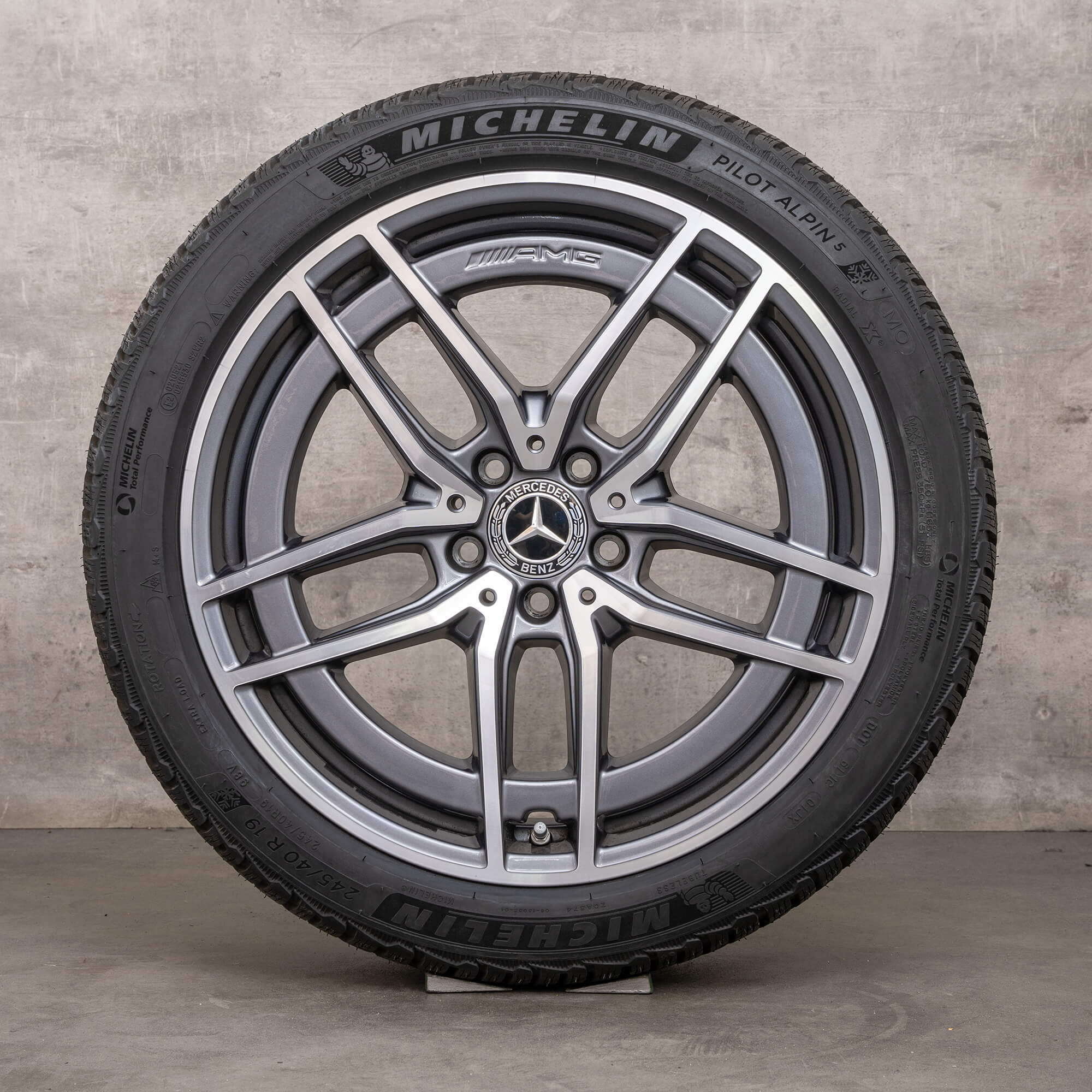 Oryginał Mercedes Benz Klasa E E43 E53 AMG 4Matic koła zimowe 19 cali W213 S213 C238 A238 Felgi A2134016700 A2134016800 himalaya szary Polerowane