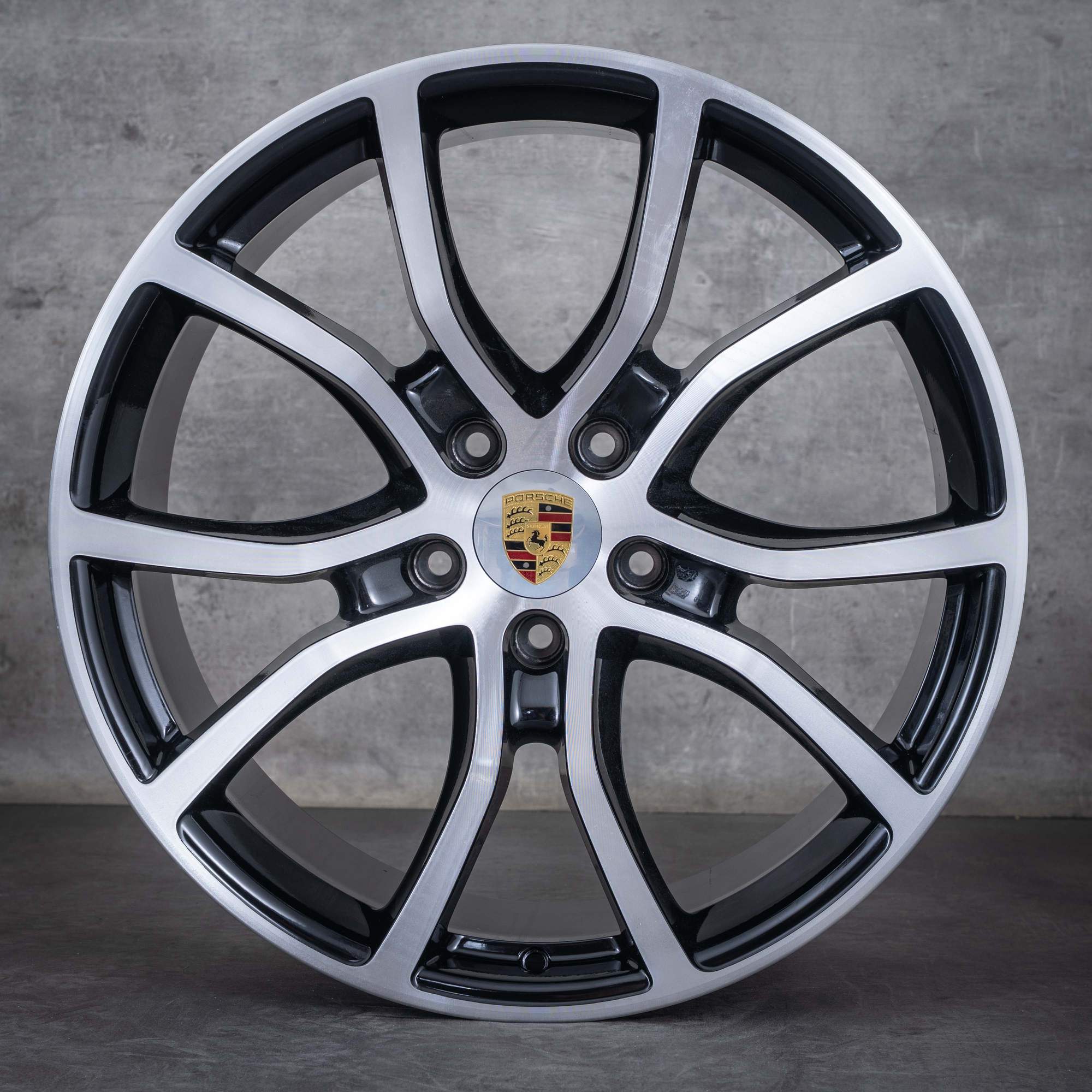 Oryginalne felgi Porsche Cayenne 21 cali 9YA I II 9Y0601025DB 9Y0601025DC Exclusive Design czarne Polerowane