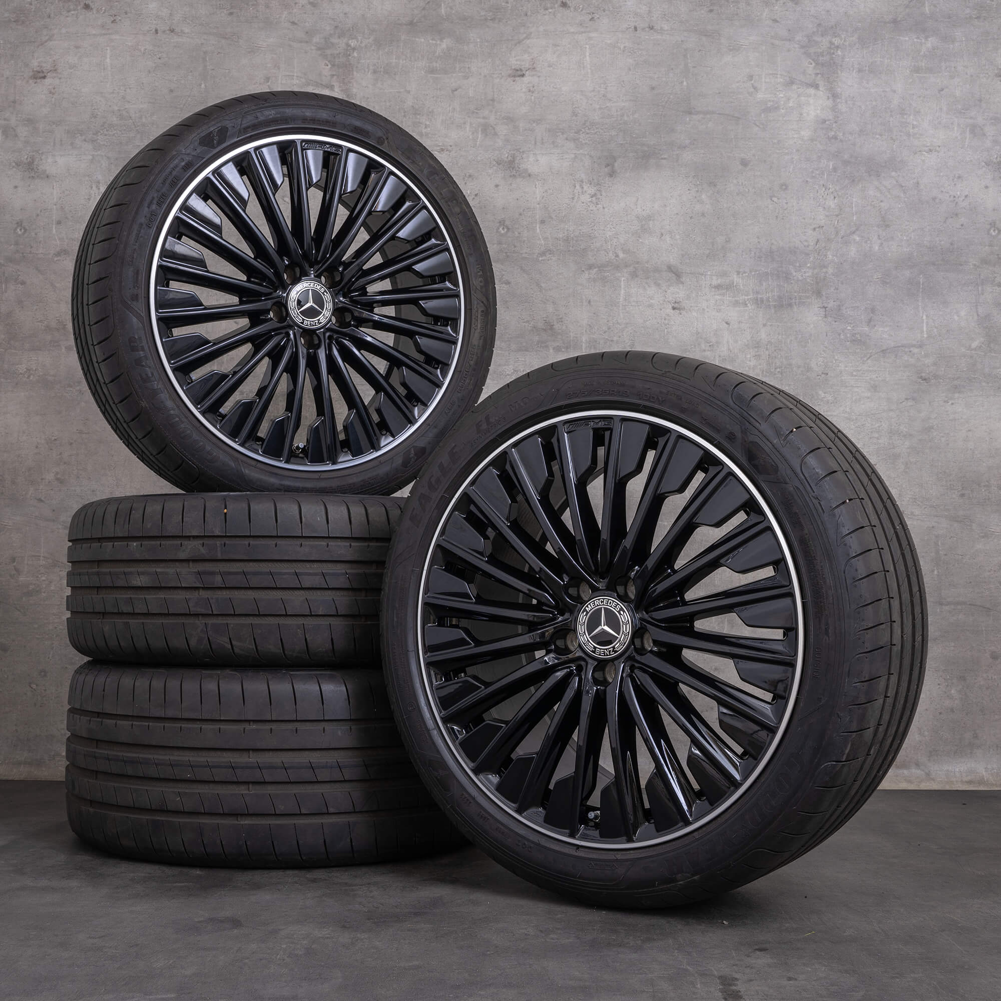 Llantas originales Mercedes Benz CLE AMG de 19 pulgadas C236 A236 Sommerrder A2364011900 A2364012000 llanta negra torneada brillante