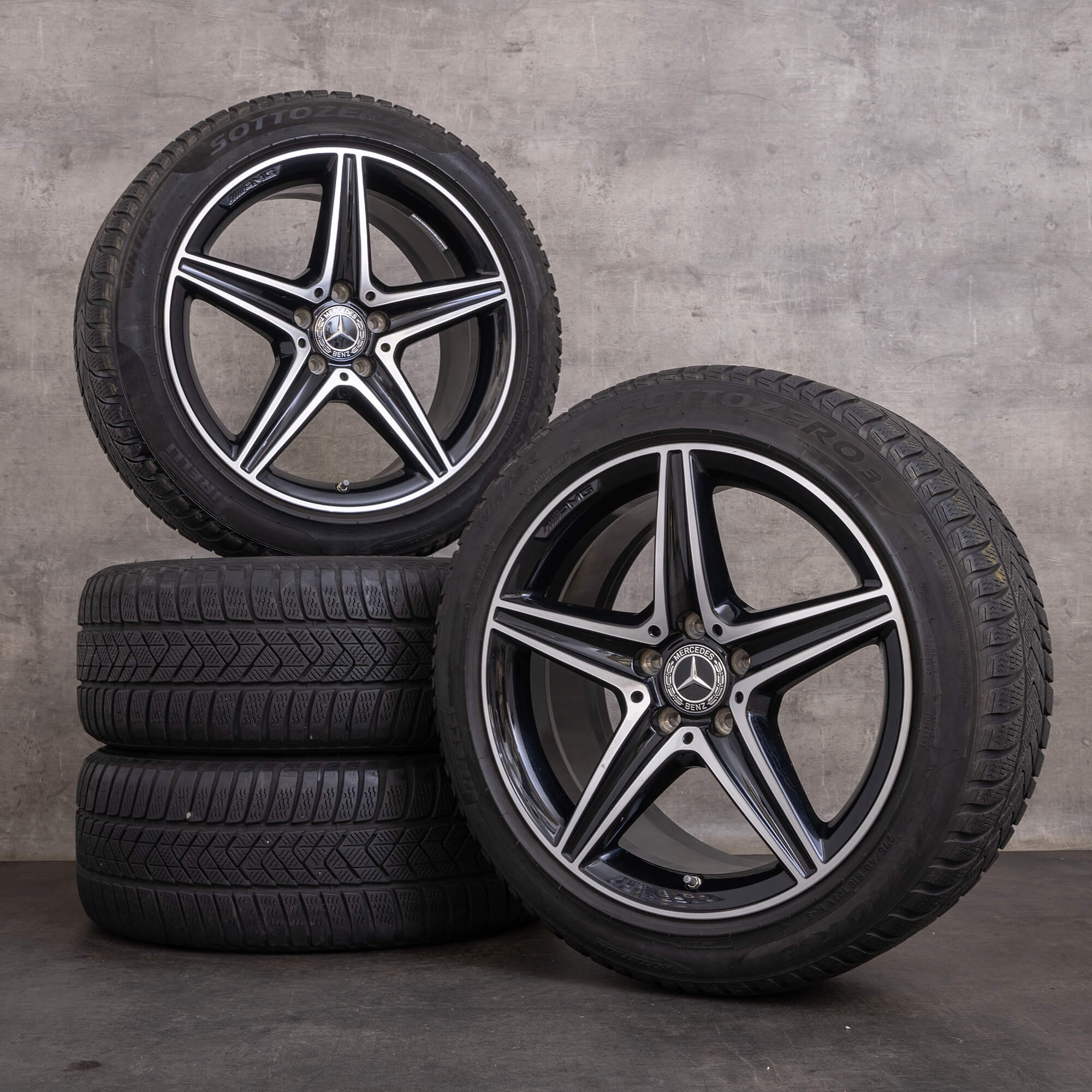 Alkuperäiset Mercedes Benz E-sarja AMG talvirenkaat 18 tuuman W213 S213 A238 C238 E300 vanteet A2134011800 A2134011900 musta kiillotettu