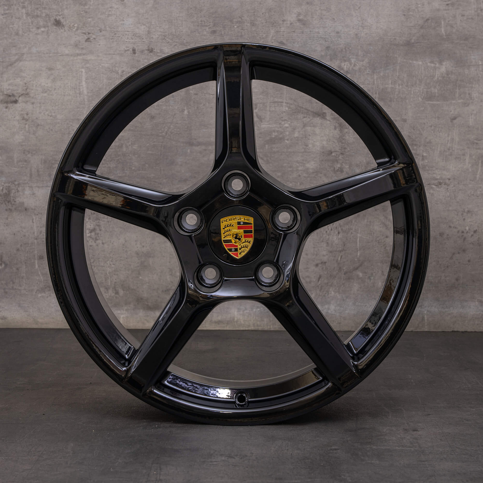 Alkuperäiset Porsche Boxster Cayman vanteet 18 tuuman 981 98136212005 98136212205 musta kiiltävästi