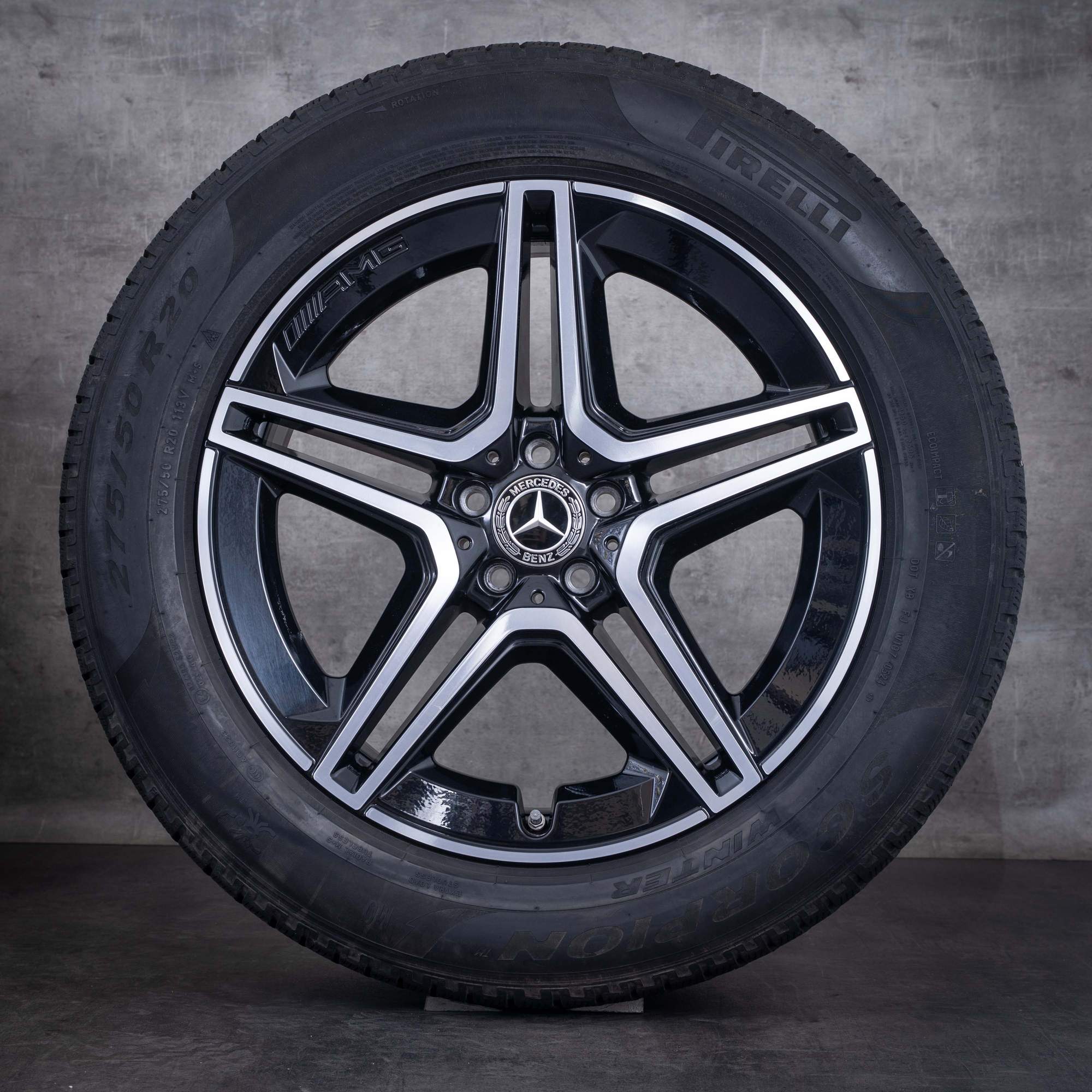 OEM Mercedes-Benz GLE 53 AMG winter wheels 20inch X167 C167 rims A1674013200 A1674013300 black front diamond cut