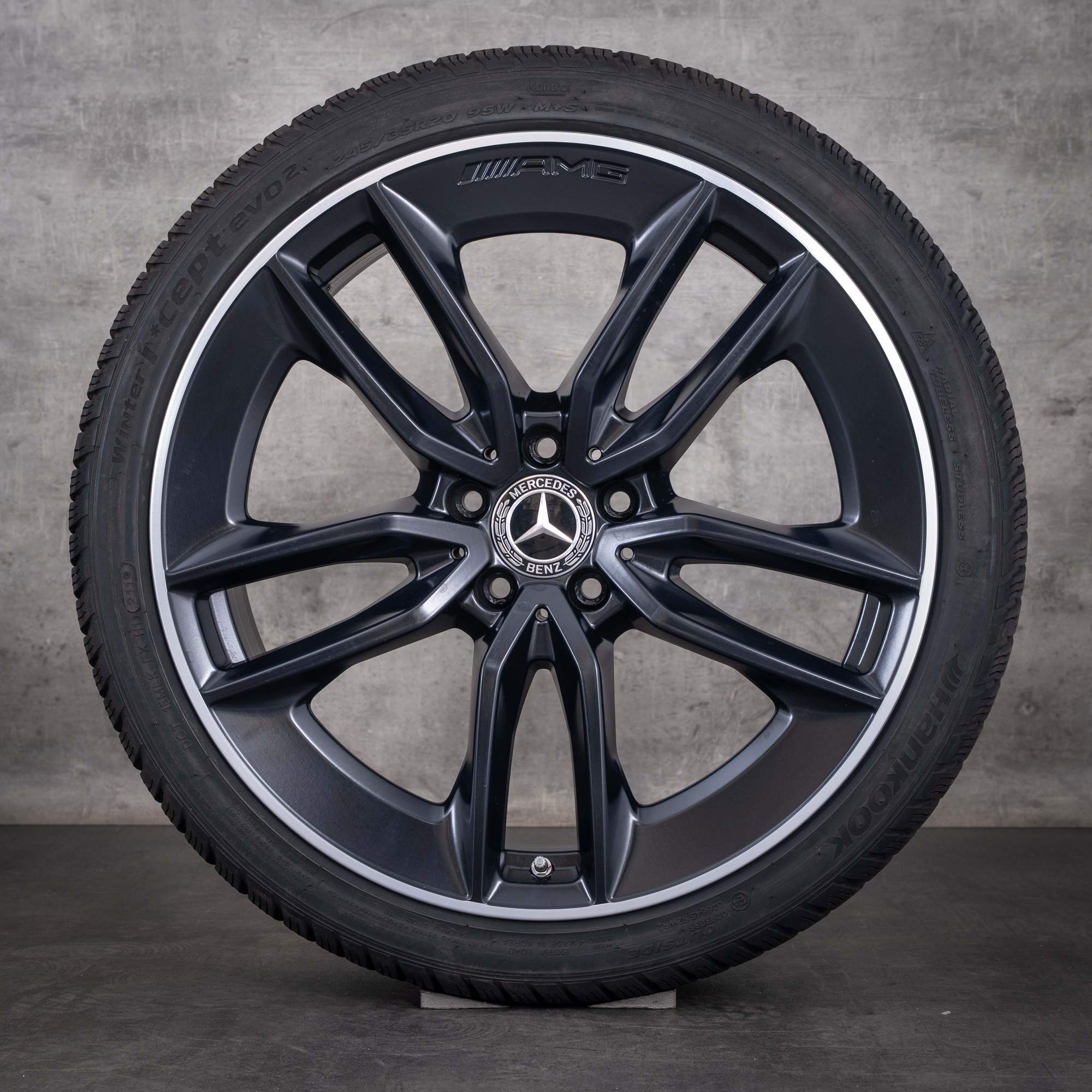 Jante originale Mercedes-Benz Clasa E E53 AMG pentru anvelope de iarnă 20 inch W213 S213 A238 C238 coduri A2134014900 și A2134015000 negru mat diamantate