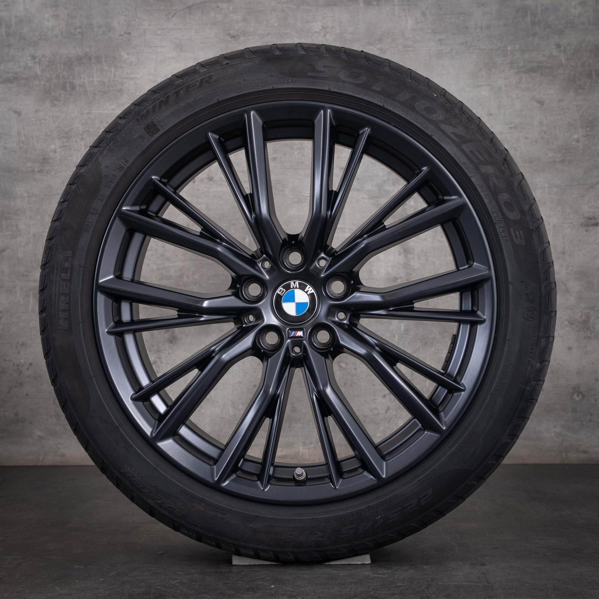 Original BMW 2er 3er 4er Winterräder 18 Zoll G42 G20 G21 G22 G23 Felgen Styling 796 M 6885305 6885306 jet black matt