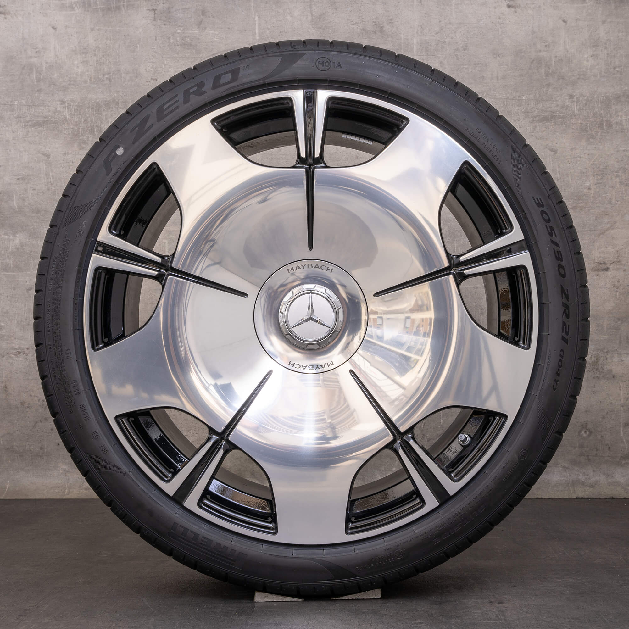 Alkuperäiset Maybach SL 680 talvirenkaat 21 tuuman R232 vanteet A2324013800 A2324013900 musta kiillotettu sorvattu.