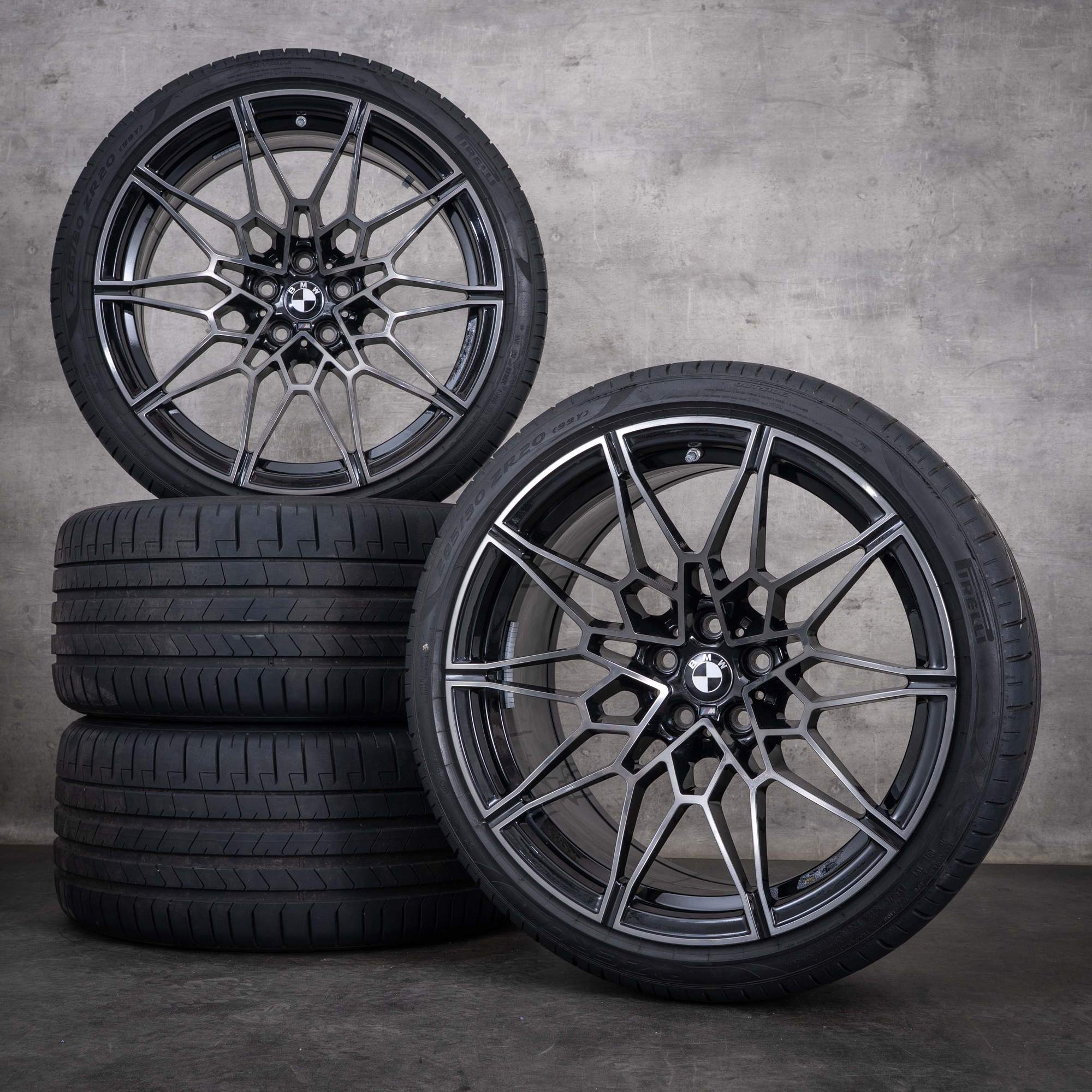 OEM BMW M2 M3 M4 rims 19 20 Inch G87 G80 G81 G82 G83 summer wheels styling 826 M 8093838 8093839 black polished