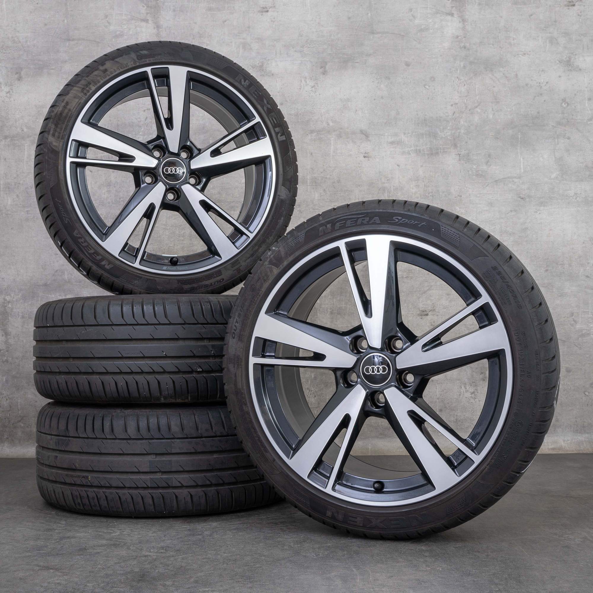 Orijinal Audi A3 S3 kış jant lastikleri 18 inç Blade 8Y jantlar 8Y0601025N granit diamond cilalı