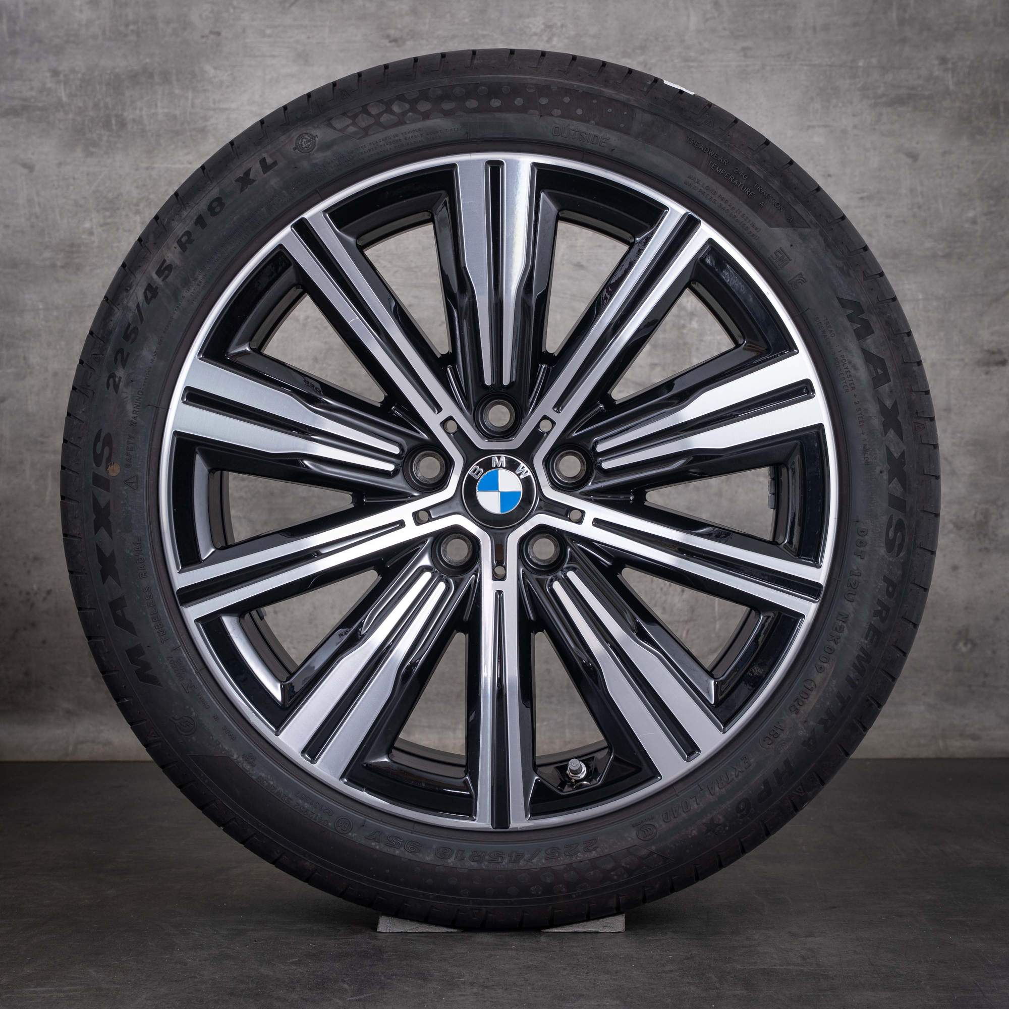 Original BMW 2er 3er 4er Felgen 18 Zoll G42 G20 G21 G22 G23 Sommerräder Styling 782 6883524 jet black uni Front glanzgedreht - Rad 4 von 4
