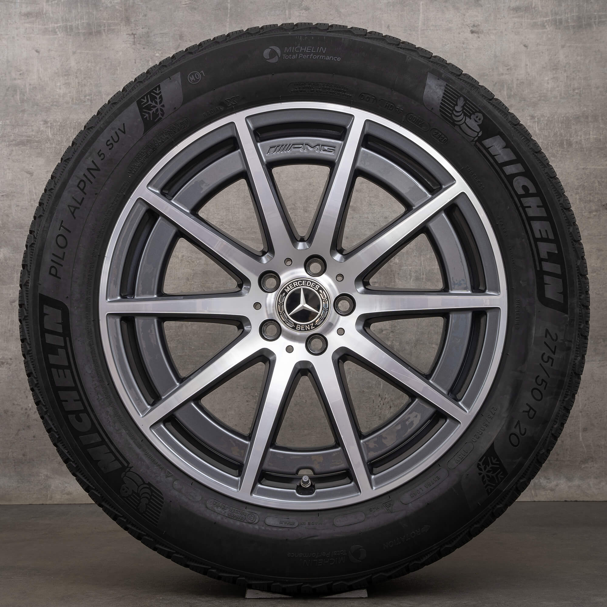 Originele AMG Mercedes Benz GLE 53 63 S winterbanden 20 inch 4Matic+ V167 velgen A1674014000 A1674014100 himalayagrijs glanzend gedraaid