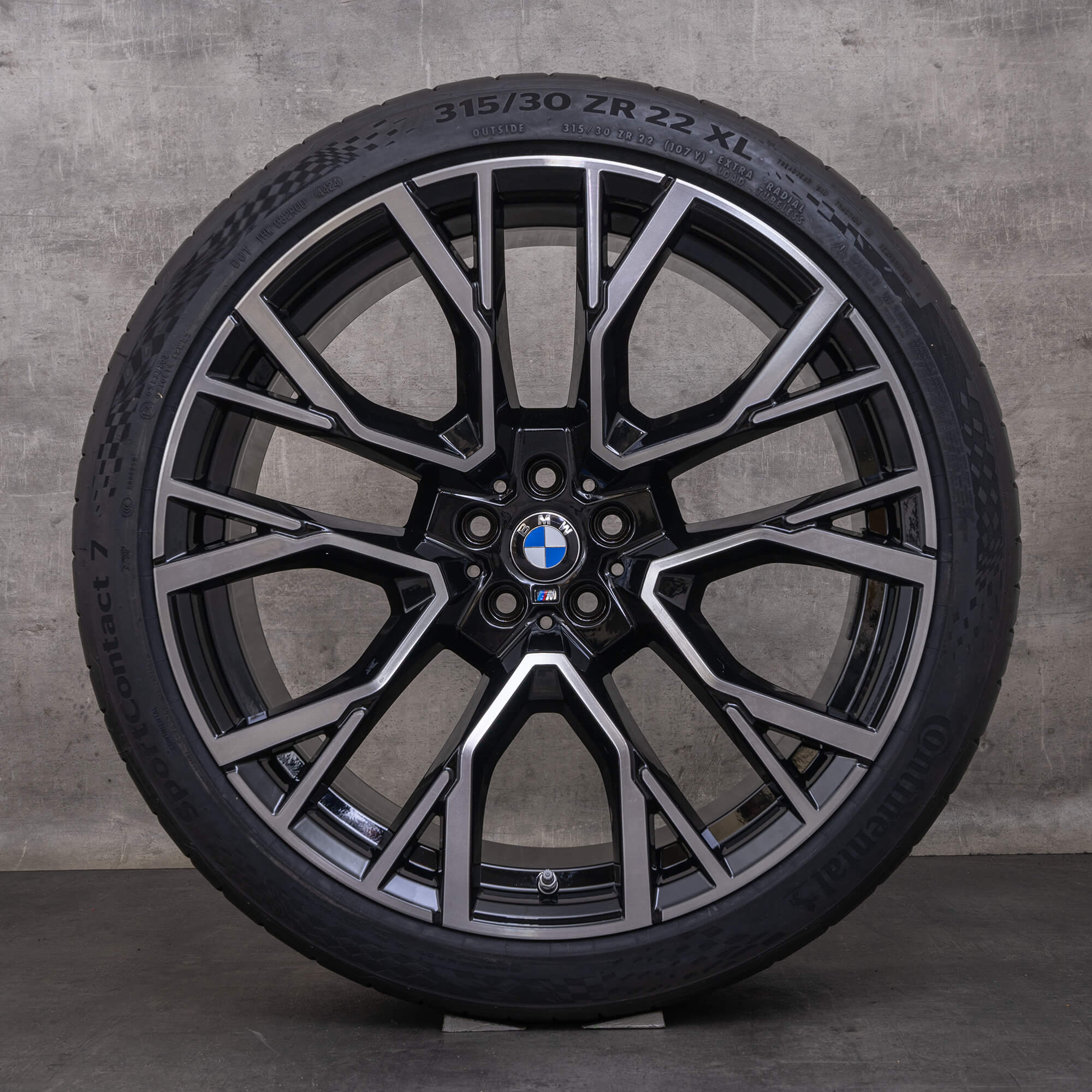 Jantes e pneus inverno originais BMW X5M X6M 21 22 polegadas F95 F96 jantes styling 809 M 8090796 8090717 jet black glossy turned NEW