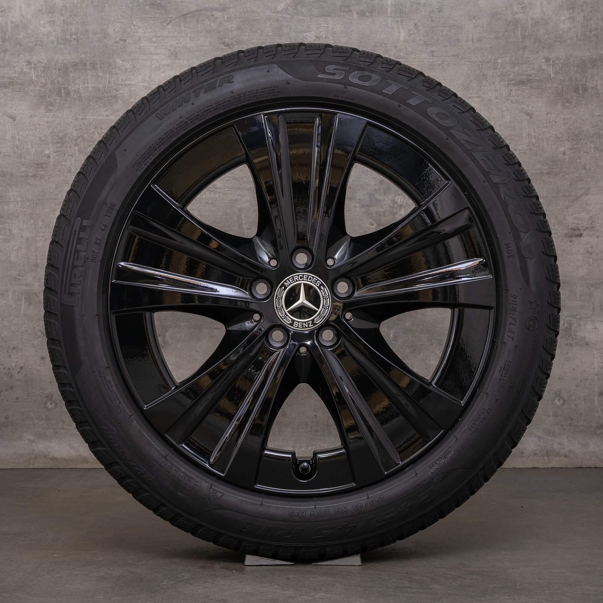 Neumáticos de invierno originales Mercedes Benz Clase E 18 pulgadas W213 S213 C238 A238 llantas A2134013700 negro alto brillo