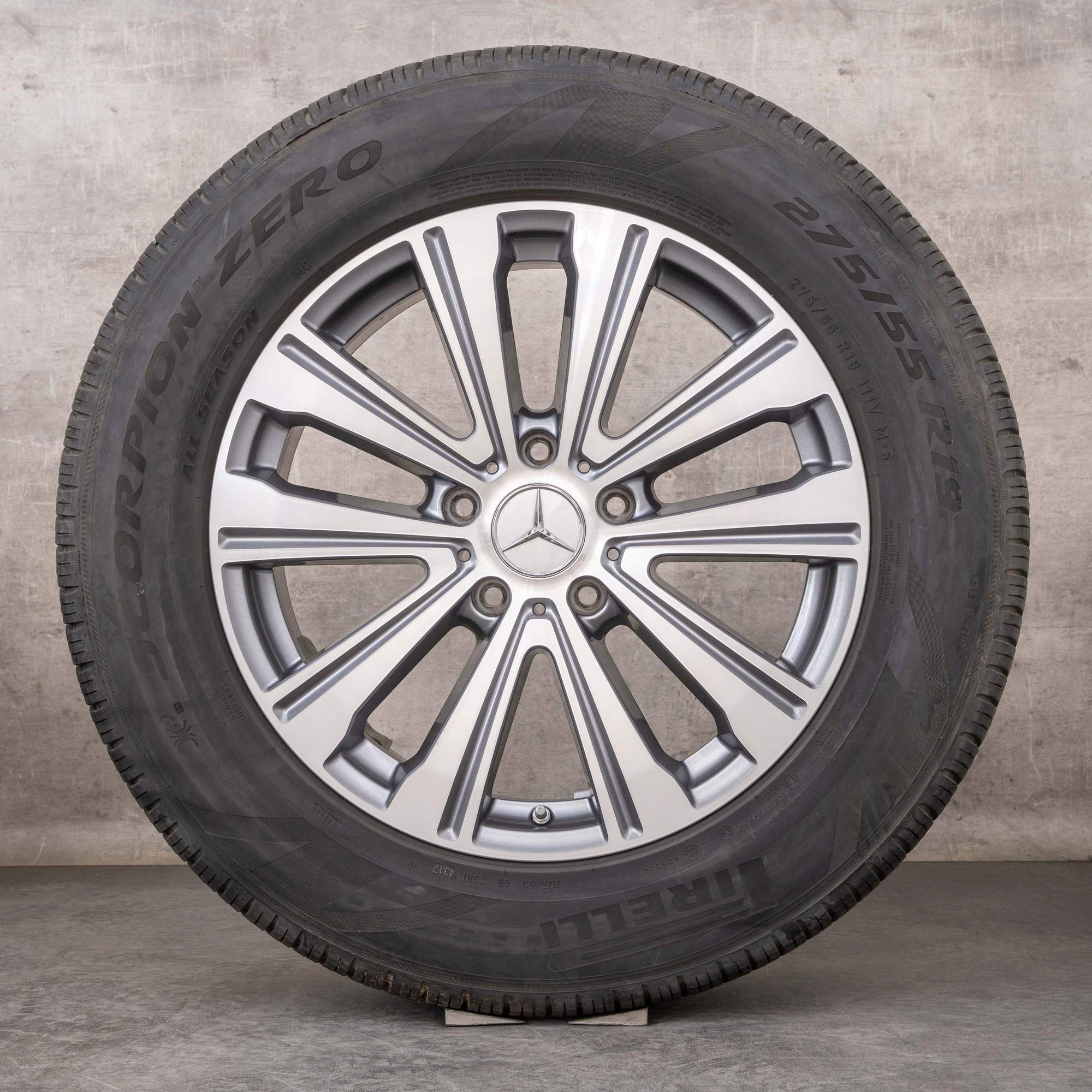 Alkuperäiset Mercedes Benz G-sarjan talvirenkaat 19 tuuman G450 G500 W463A W465 vanteet A4634011100 himalajanharmaa kiiltävä himalaya grey gloss