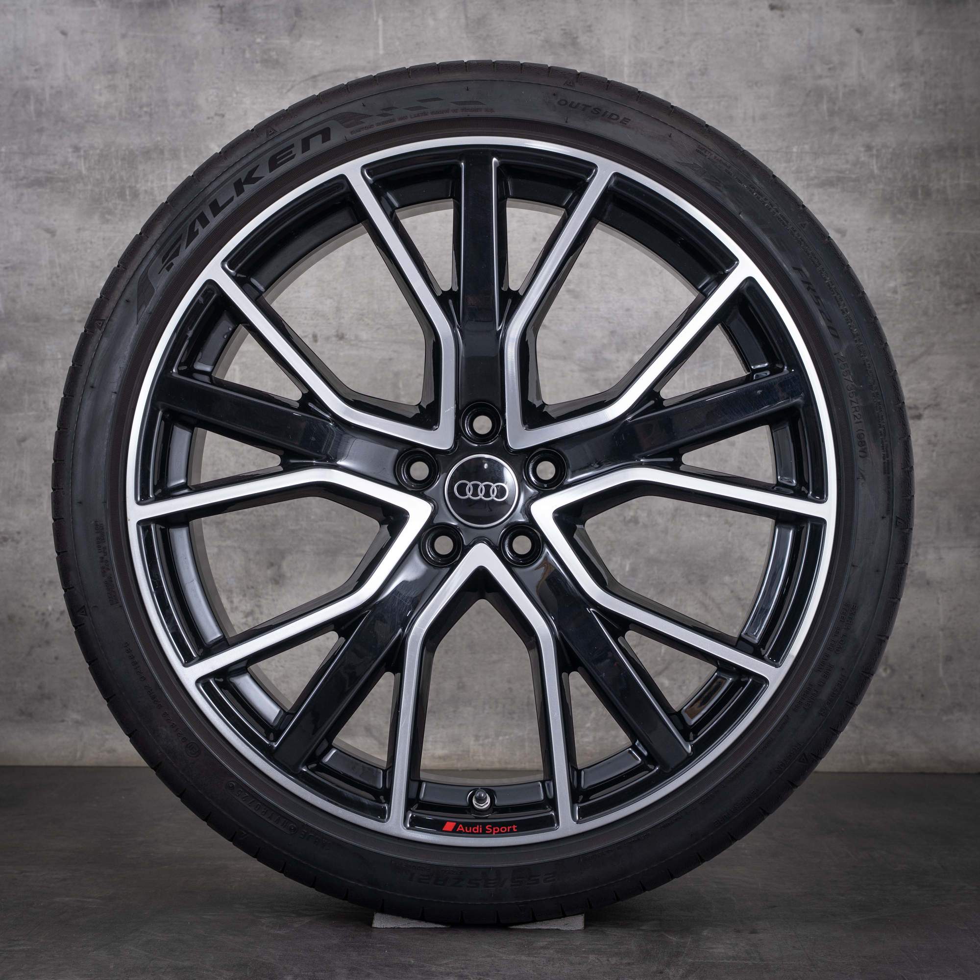 Alkuperäiset Audi A7 S7 -vanteet 21 tuumaa 4K C8 kesäpyörät 4K8601025Q musta kiillotettu