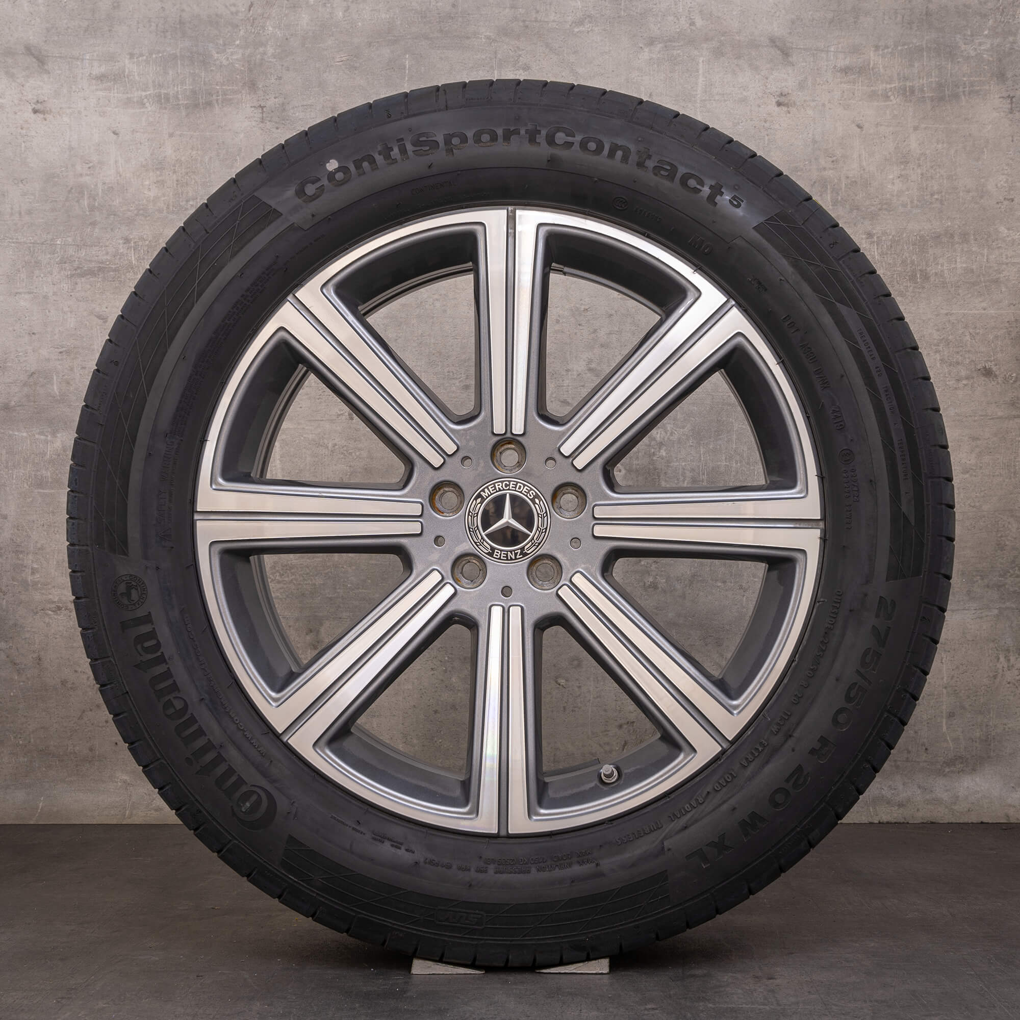 Oryginalne felgi Mercedes Benz GLS 20 cali X167 letnie koła A1674010900 himalaya szary polerowane