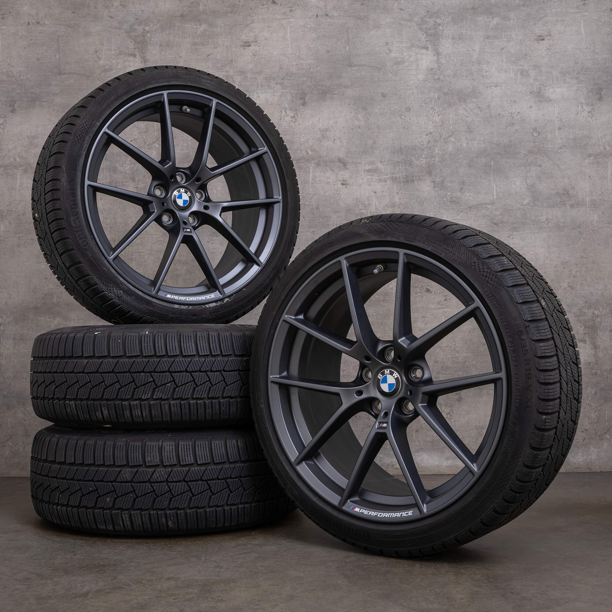 Jantes de inverno completas originais BMW Série 2 3 4 19 polegadas G42 G20 G21 G22 G23 jantes 898 M 6895390 6895391 cinzento ferroso
