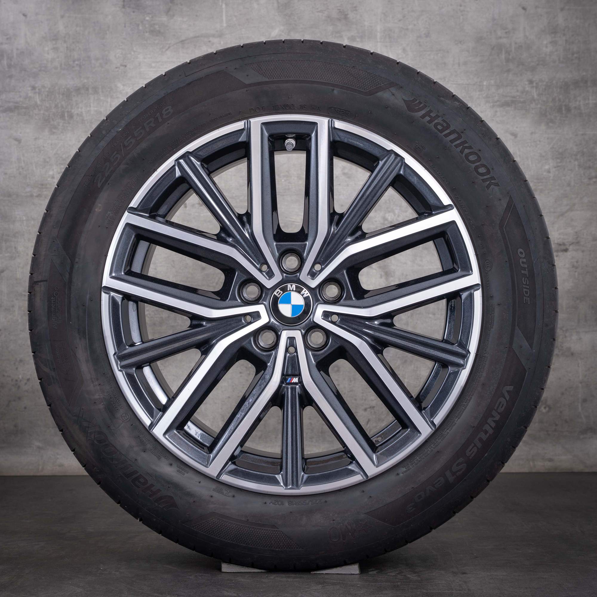 Original BMW X1 iX1 X2 iX2 Felgen 18 Zoll U11 U10 Sommerräder Styling 838 M 6891179 midnight grey glanzgedreht