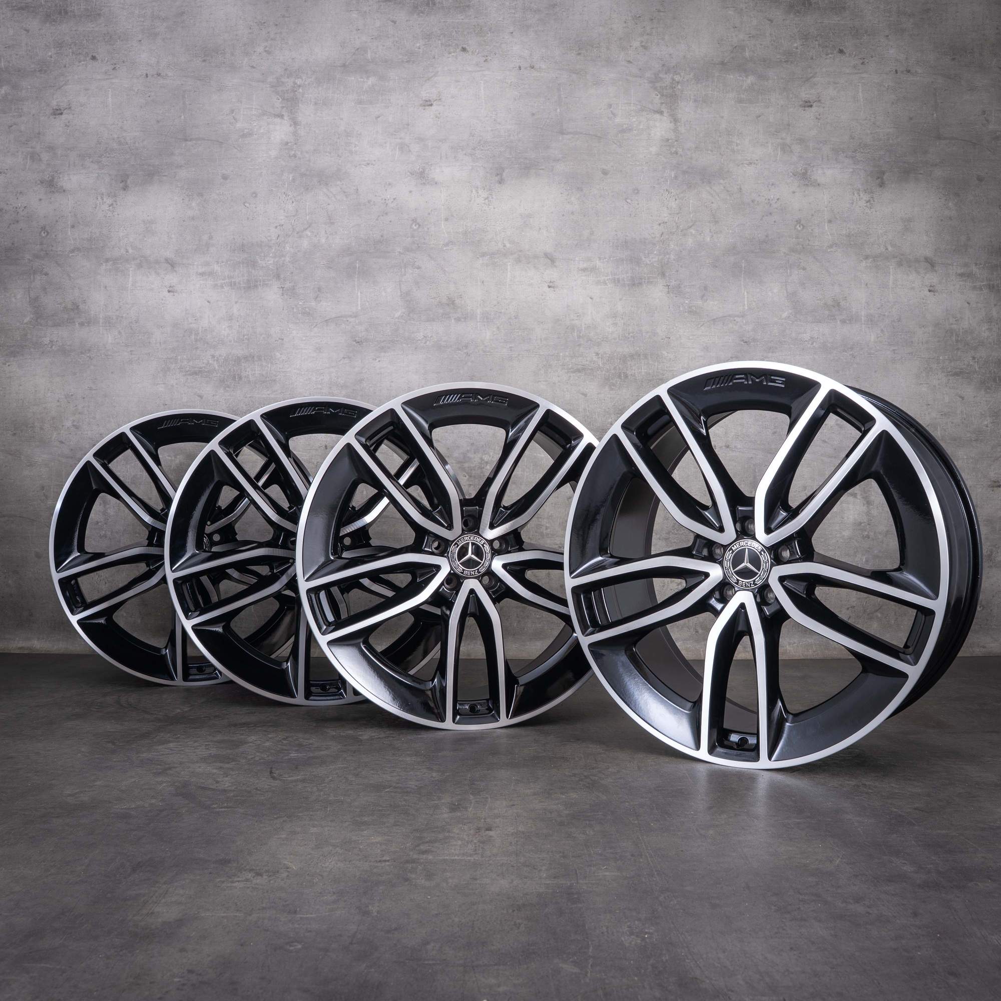 OEM Mercedes-Benz GLE AMG 22inch rims V167 A1674013600 A1674013700 Black diamond cut