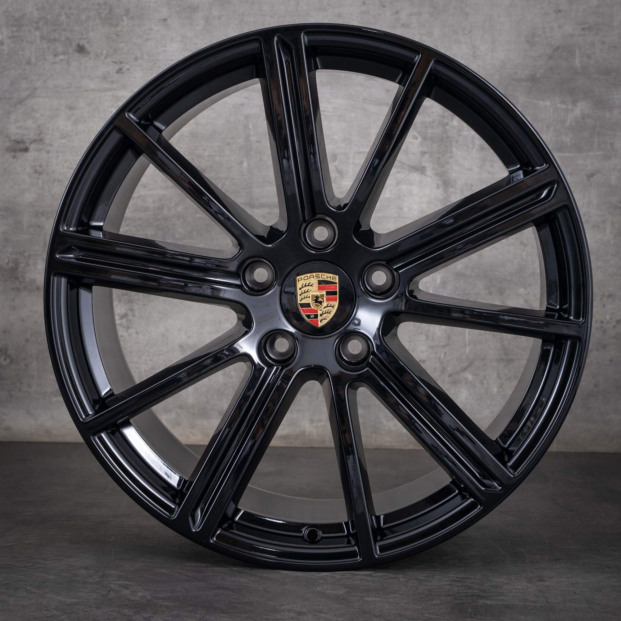 Oryginalne felgi Porsche Panamera 976 20 cali G3 976601025F 976601025G czarny błyszczący