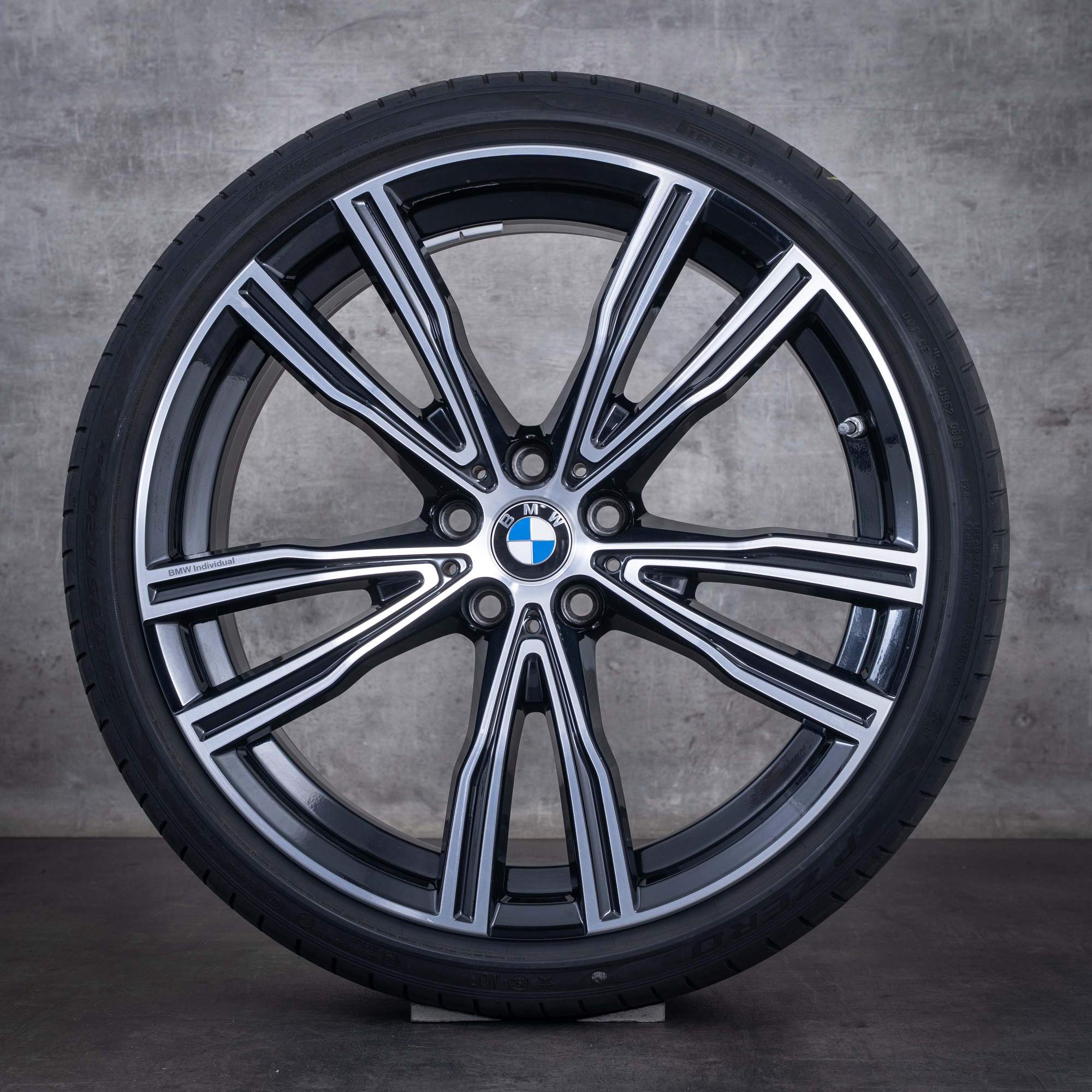 Alkuperäiset BMW 8-sarjan talvirenkaat 20 tuumaa G14 G15 G16 vanteet Styling 730 8072027 8072028 jet black uni etu diamond cut