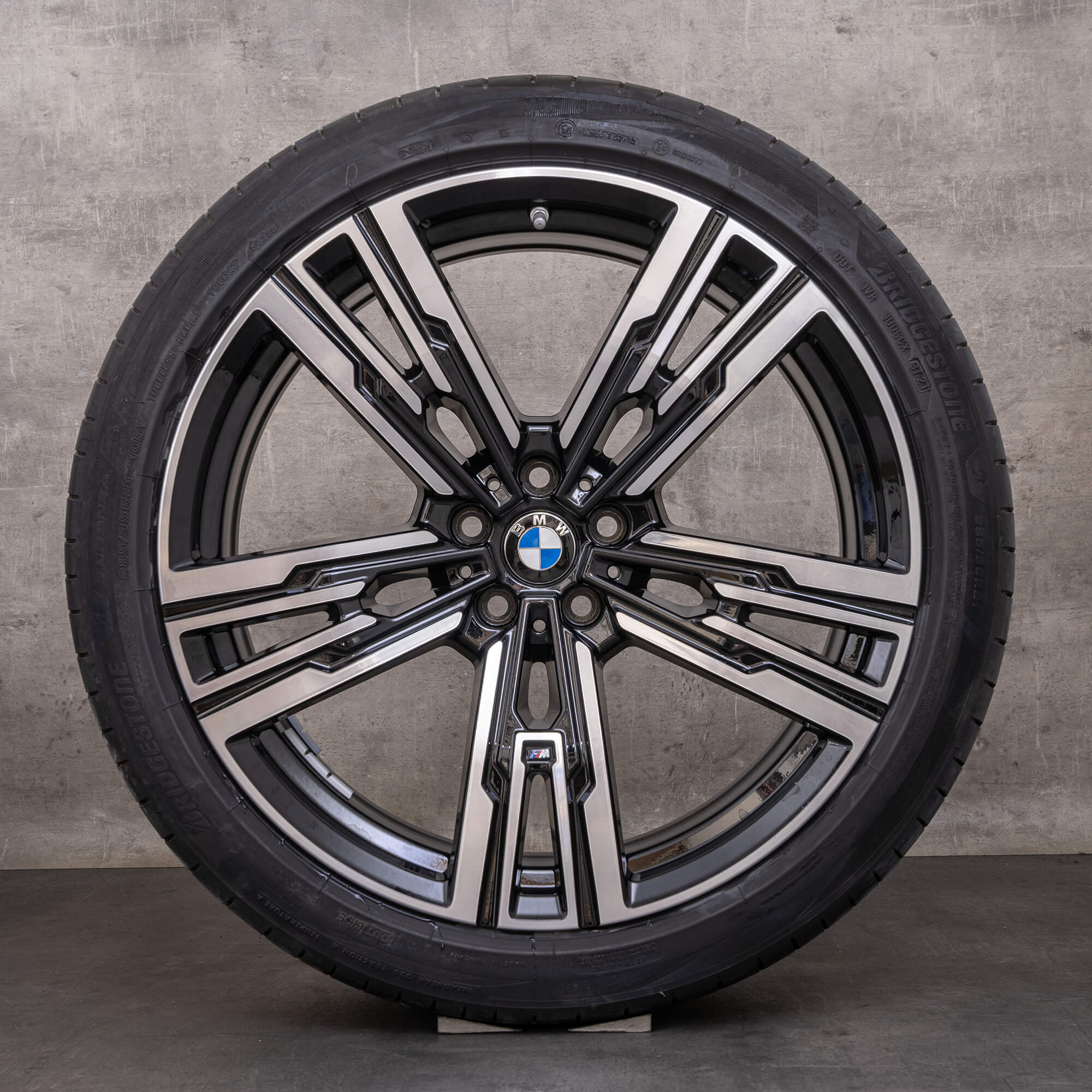 Jantes originais BMW Série 7 i7 21 polegadas G70 jantes verão 908 M 5A19DF0 5A19DF1 preto brilhante torneado