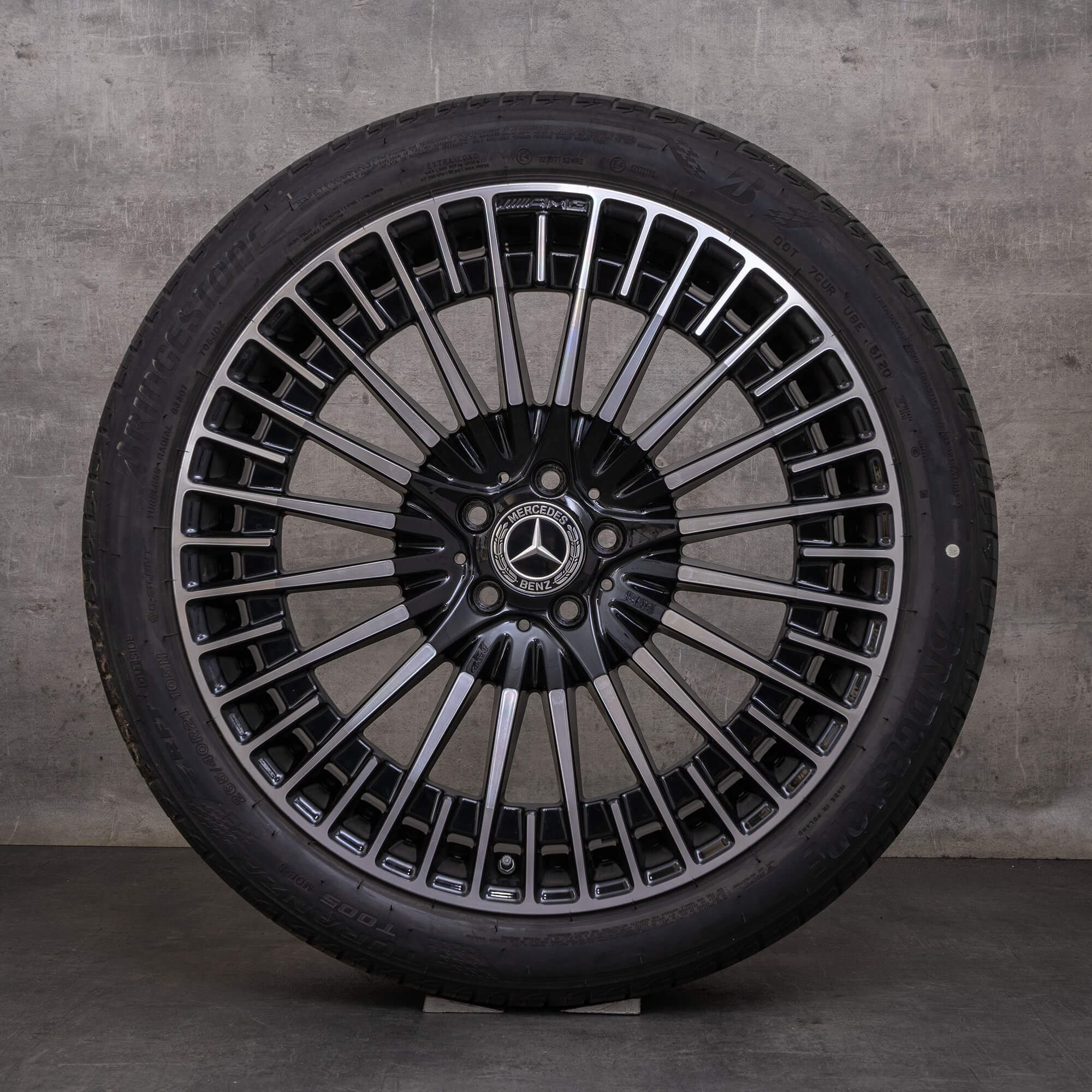 Orijinal AMG Mercedes Benz EQS 53 yaz jant lastik 21 inç SUV V297 jantlar A2974011500 siyah parlak tornalanmış