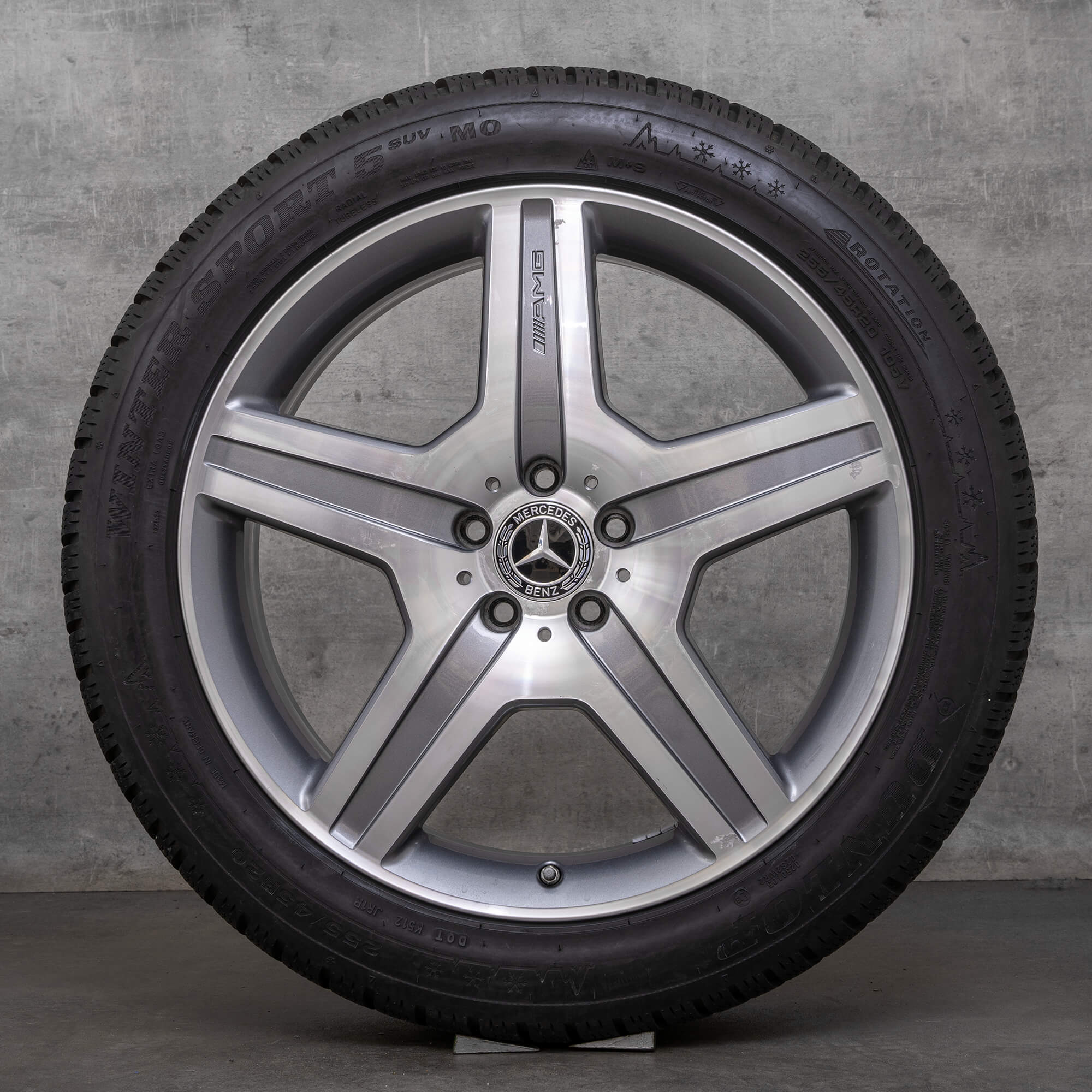 Oryginał AMG Mercedes Benz GLE 43 450 Sport koła zimowe 20 cali X166 Felgi A1664010000 himalaya grey Polerowane