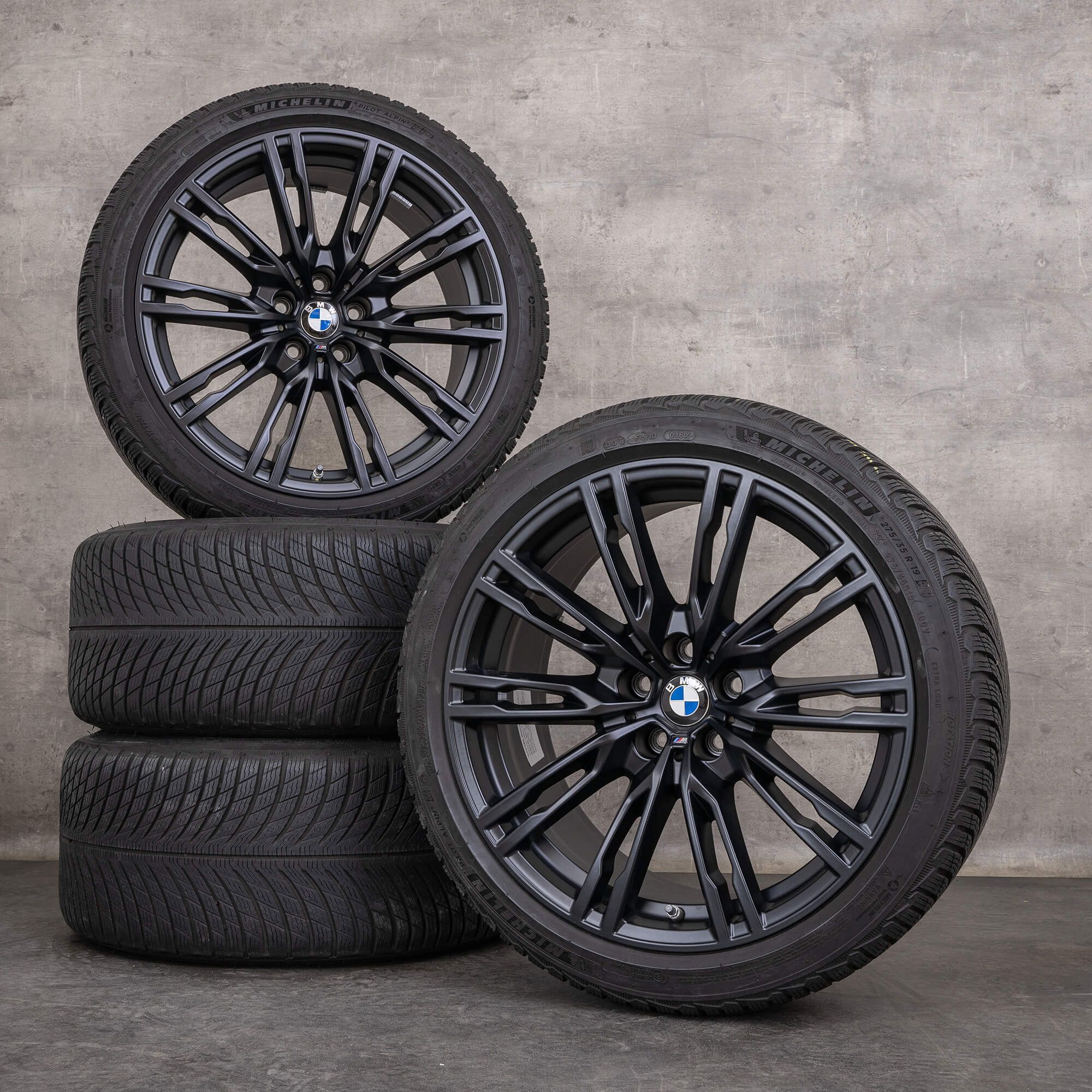 Roues hiver d'origine BMW M2 M3 M4 19 pouces G87 G80 G82 G83 style 829 M références 8093844 8093845 noir mat « jet black »