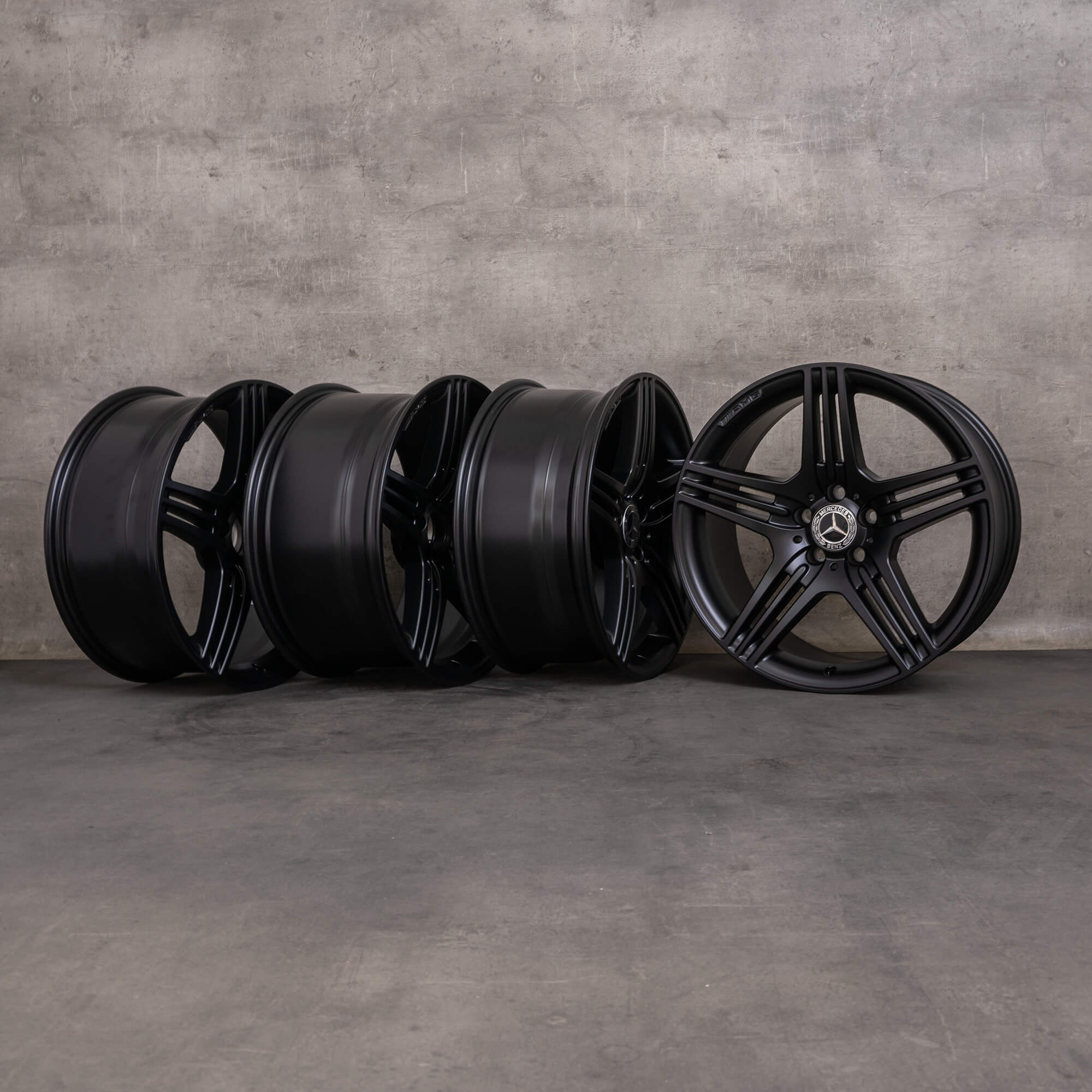 OEM Mercedes Benz SL rims 19 inch R230 A2304015402 A2304015502 black matt