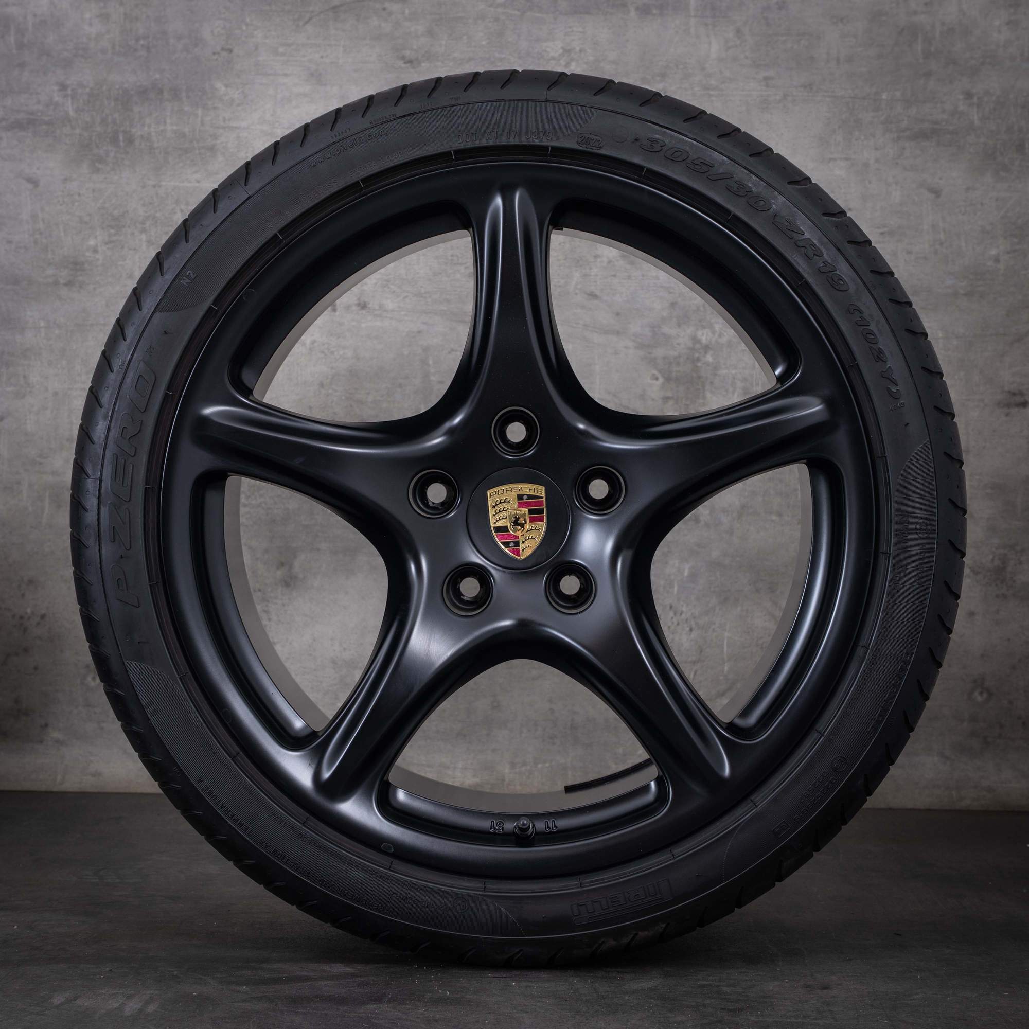 Original Porsche 997 Felgen 19 Zoll Carrera 4 S GTS  Sommerräder 99736215603 99736216203 schwarz matt