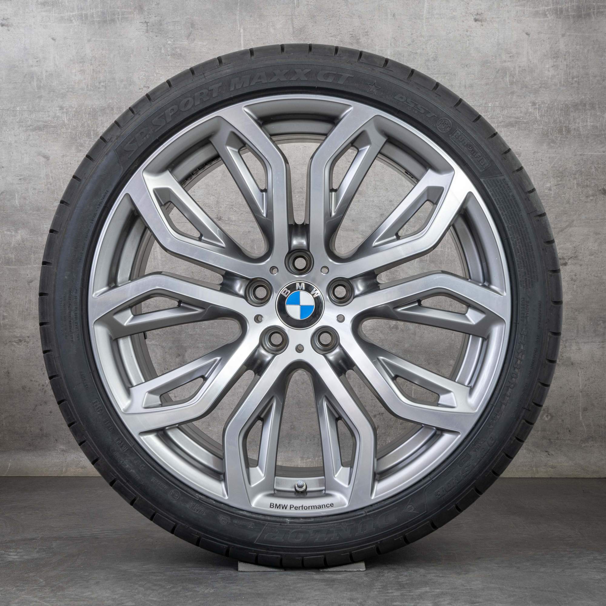 Oryginalne felgi BMW X5M X6 X6M 21 cali letnie koła E70 E71 Styling 375 M 6796149 6796151 ferric grey polerowane