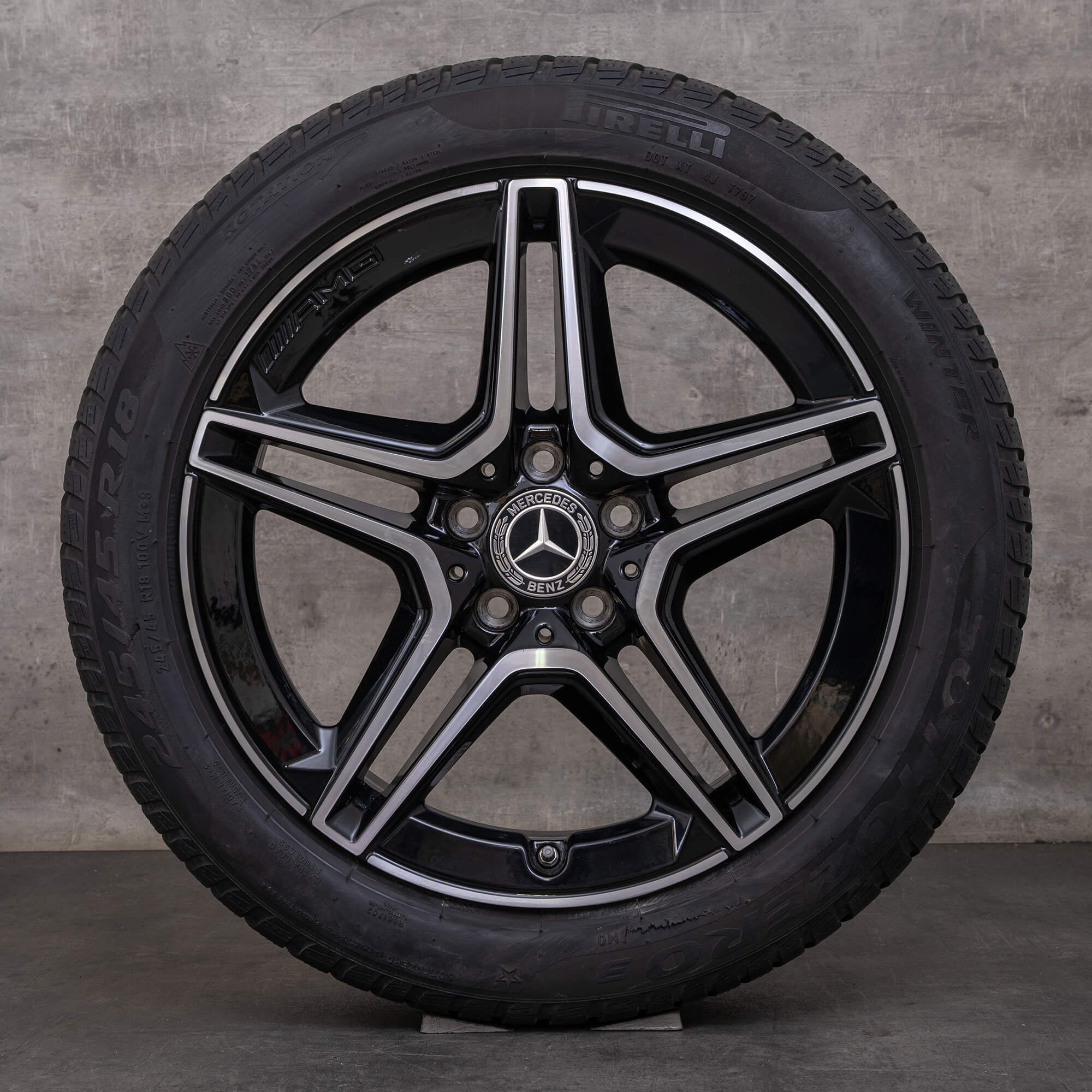 Orijinal Mercedes Benz E-Serisi AMG kış jant lastik 18 inç W213 S213 C238 A238 jantlar A2134016300 A2134016400 siyah parlak tornalı