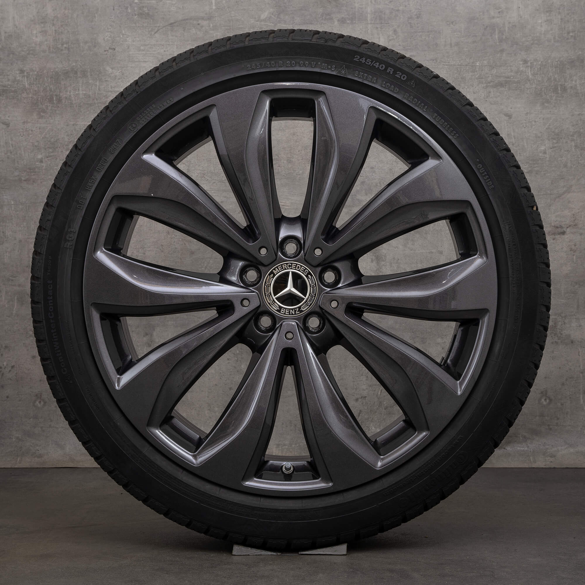 Originale Mercedes Benz E-Klasse felger 20 tommer X213 All-Terrain sommerhjul A2534012300 A2134014500 sølvgrå