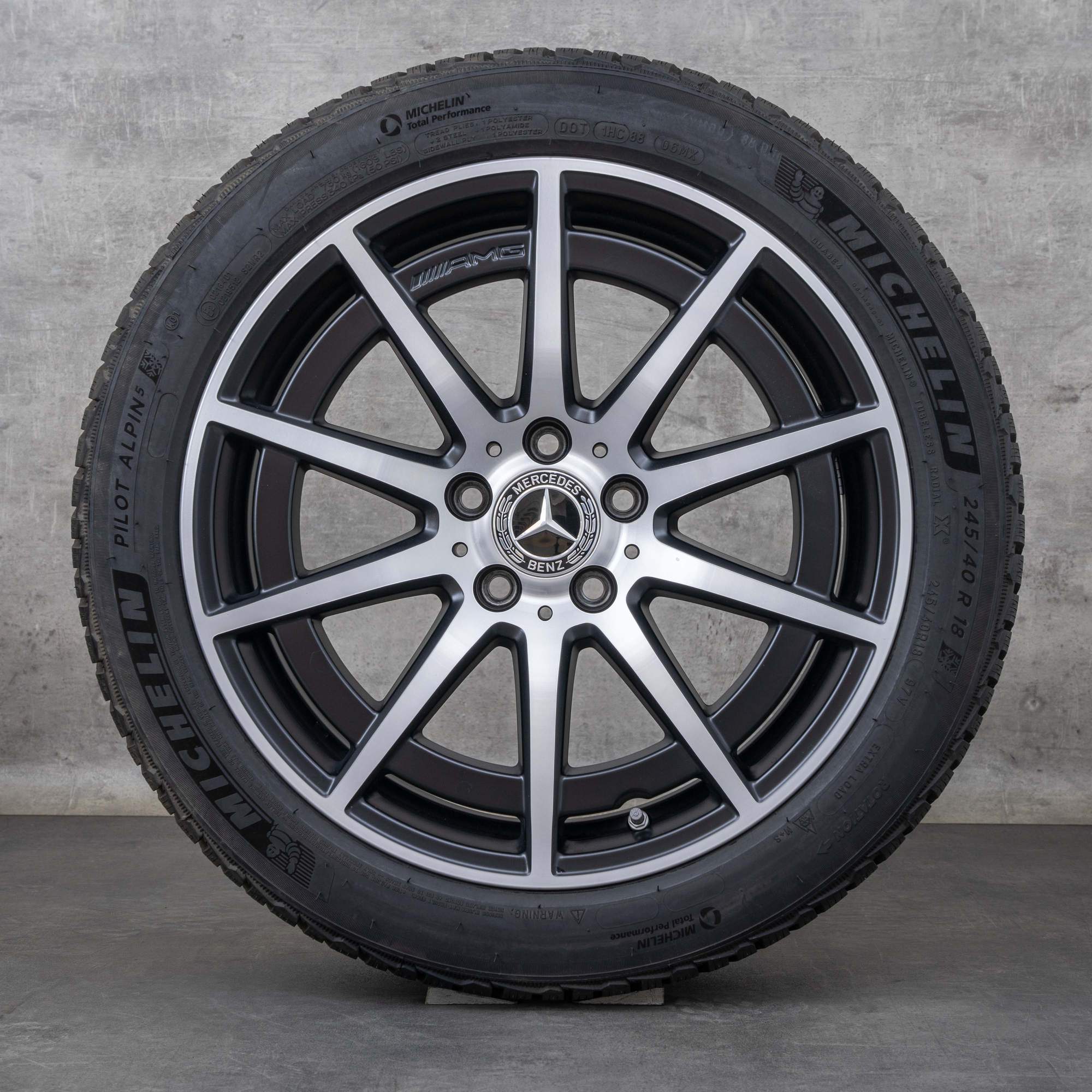 Alkuperäiset Mercedes Benz A-Class A45 CLA 45 AMG talvirenkaat 18 tuuman W177 V177 C118 X118 vanteet A1774012100 musta mattapintainen kiillotettu pinta