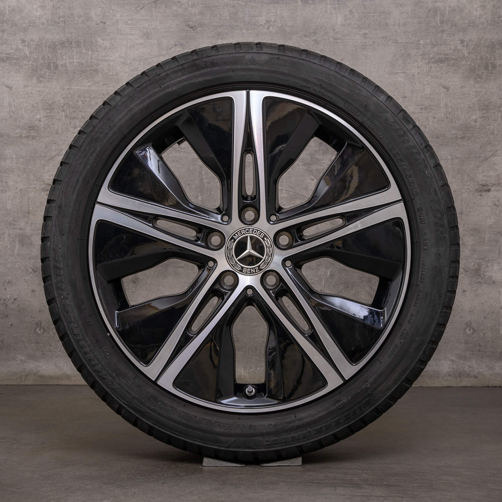 Original Mercedes Benz A B Class CLA roues d'hiver 18 pouces W177 V177 W247 C118 X118 jantes A1774010500 noir brillant