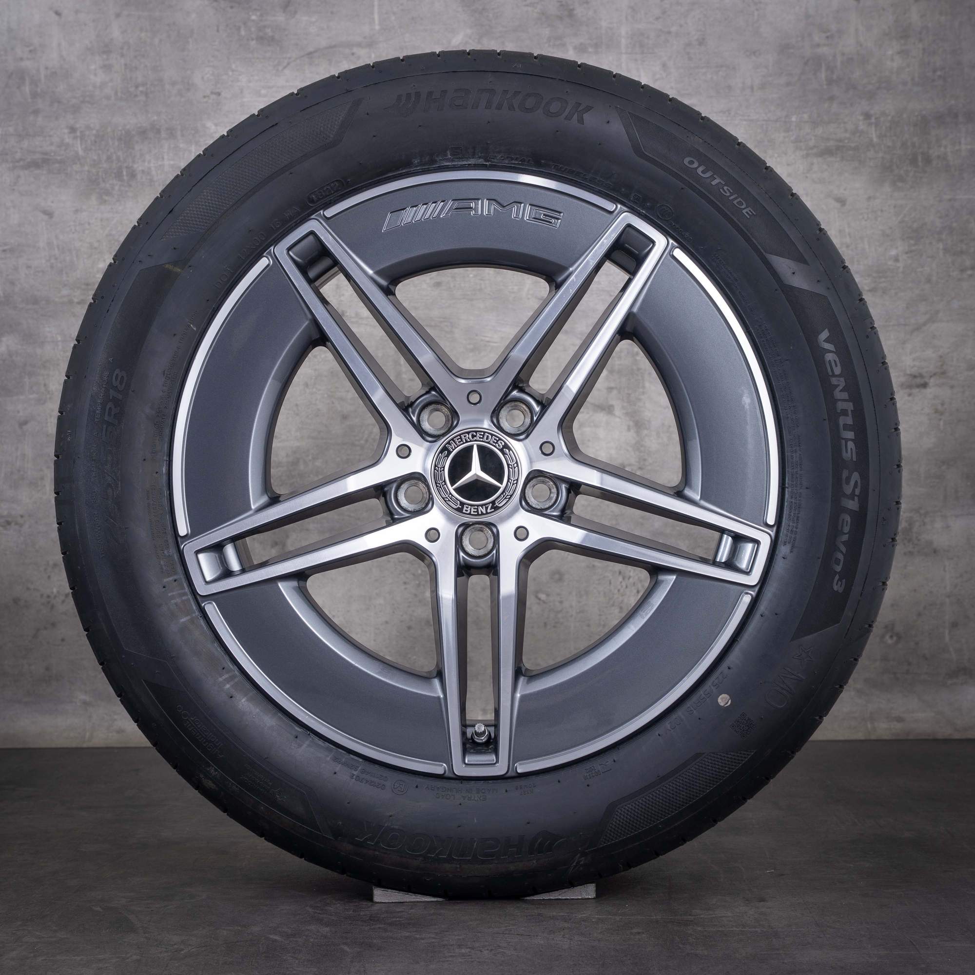 OEM Mercedes-Benz E-Class AMG 18inch rims W214 S214 summer wheels A2144011700 Himalaya Gray diamond cut