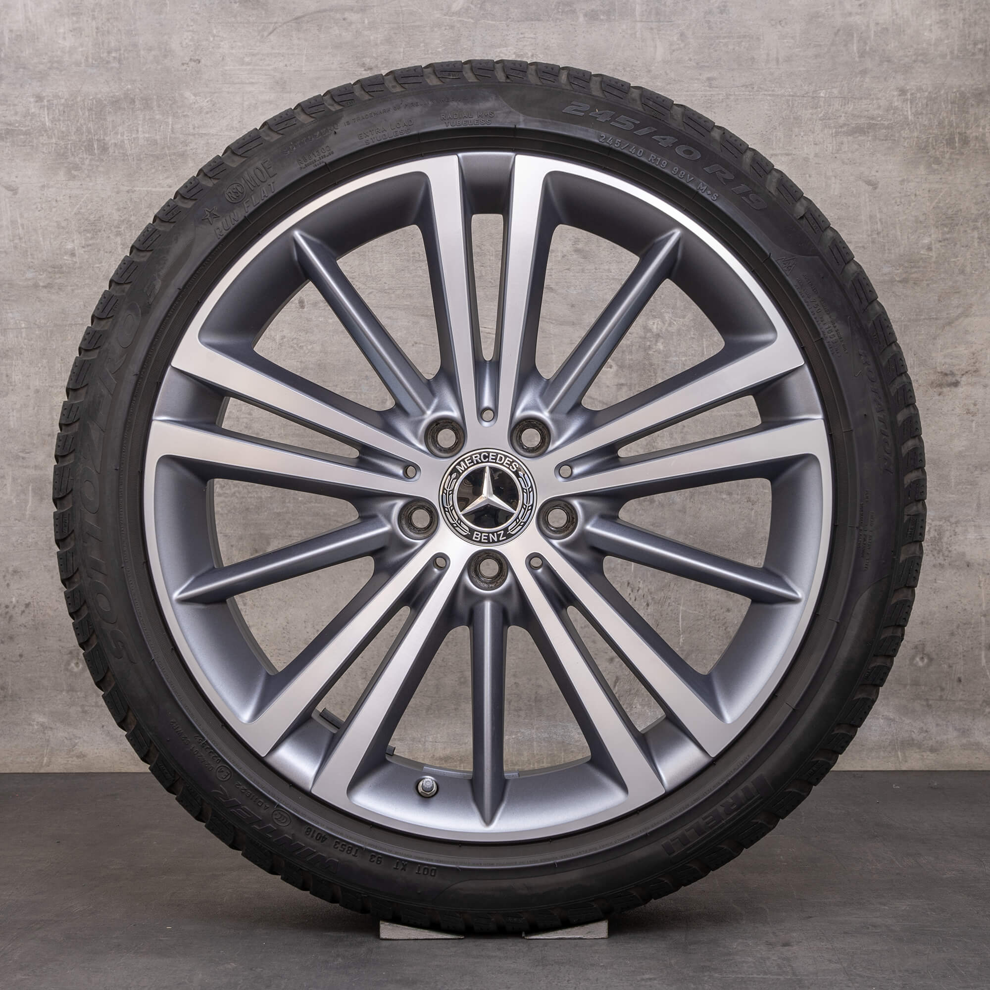 Orijinal Mercedes Benz CLS kış jantları 19 inç W257 C257 jantlar A2574010300 himalaya gri mat parlak tornalanmış